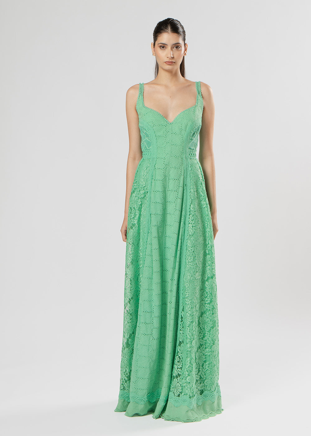 VESTIDO LONGO VALENTINA LAISE/MIX VERDE PAPILLON
