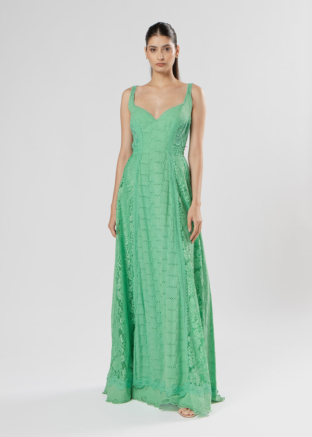VESTIDO LONGO VALENTINA LAISE/MIX VERDE PAPILLON