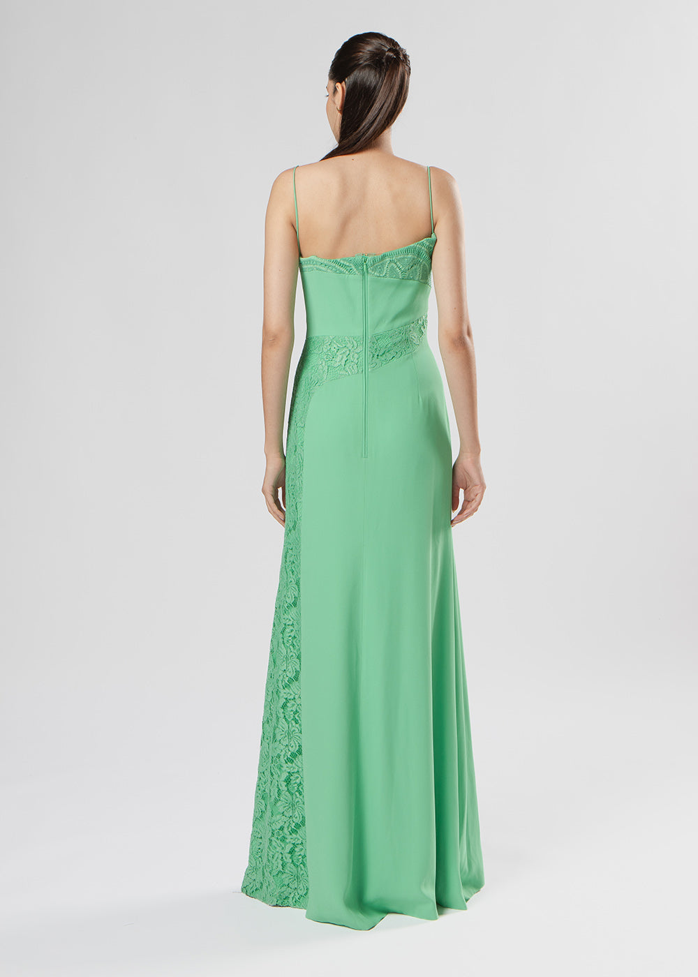 VESTIDO LONGO ALARI CREPE/MIX VERDE PAPILLON