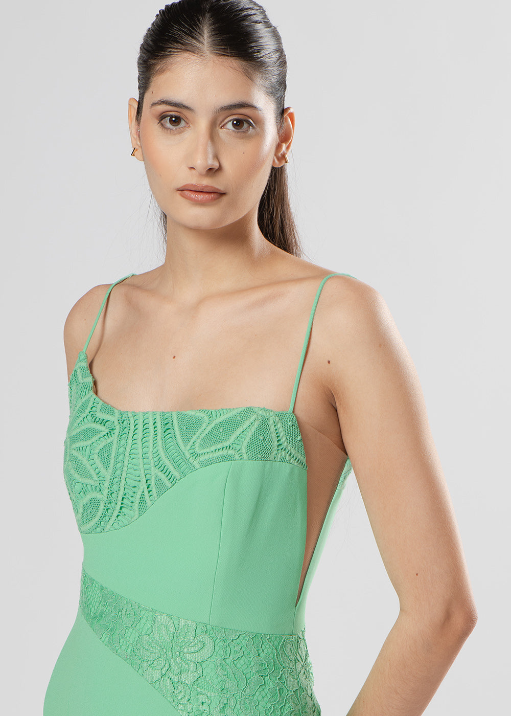 VESTIDO LONGO ALARI CREPE/MIX VERDE PAPILLON