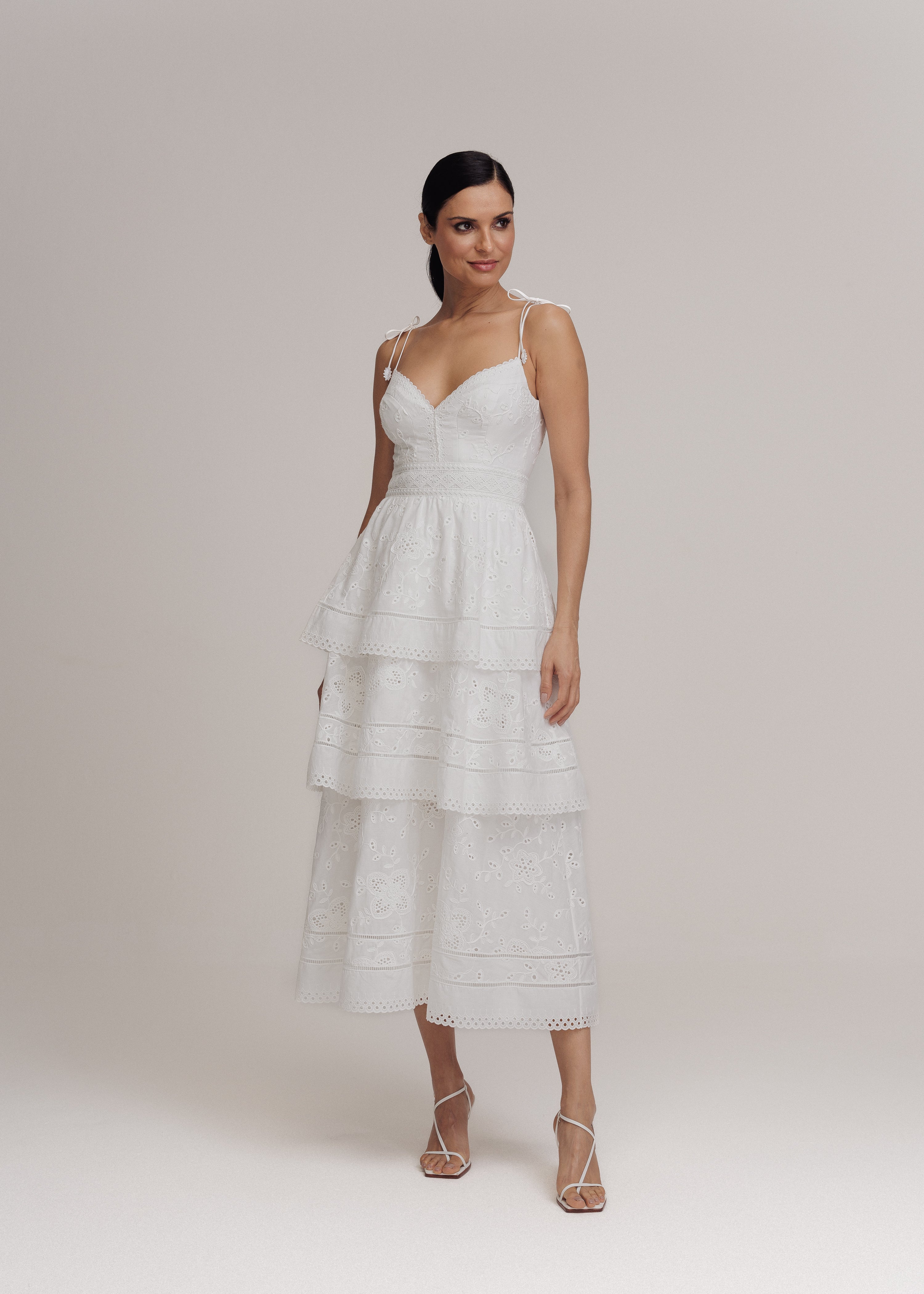 VESTIDO MIDI AGATHA OFF WHITE