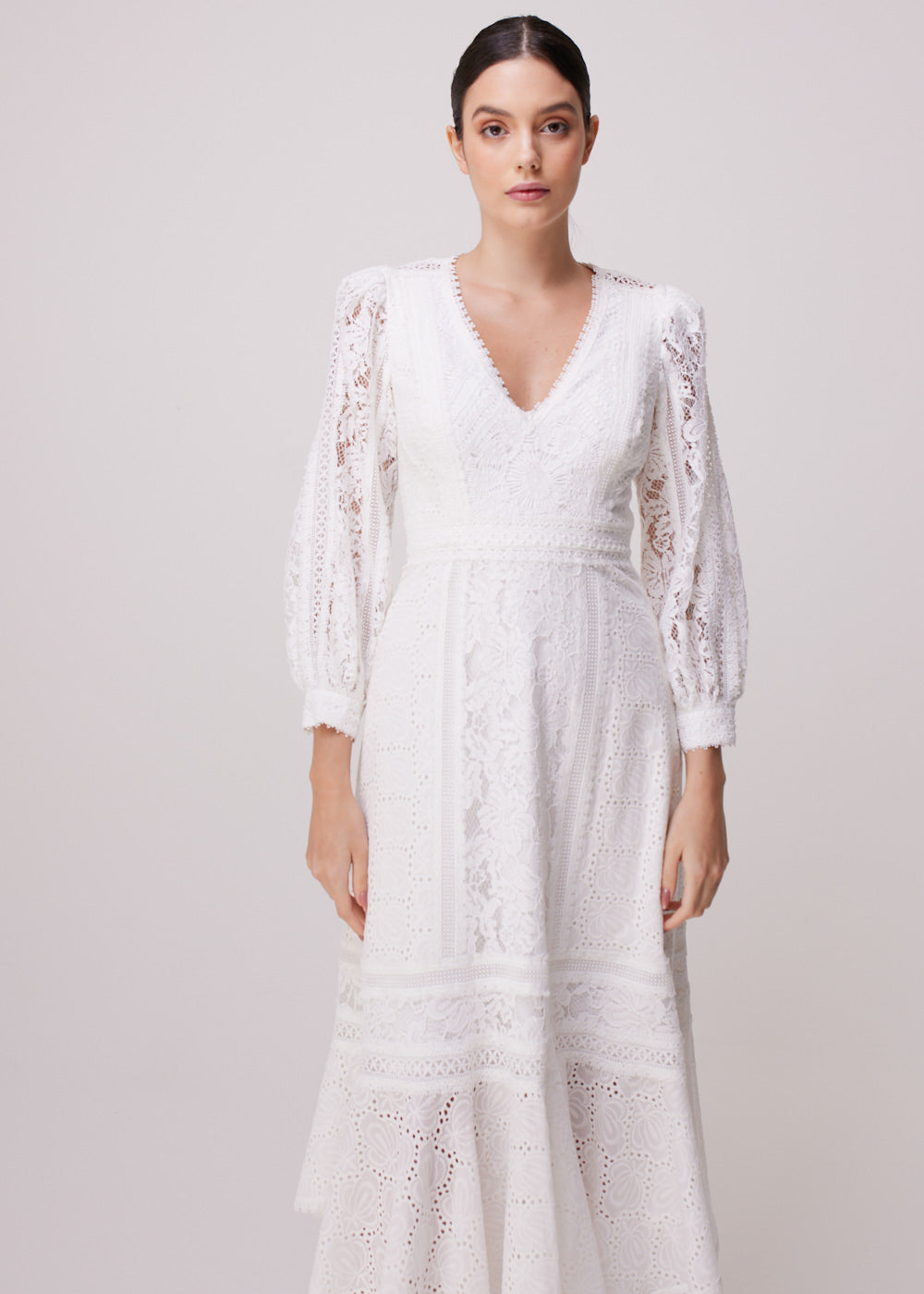 VESTIDO MIDI BEATRICE LAISE/MIX OFF WHITE