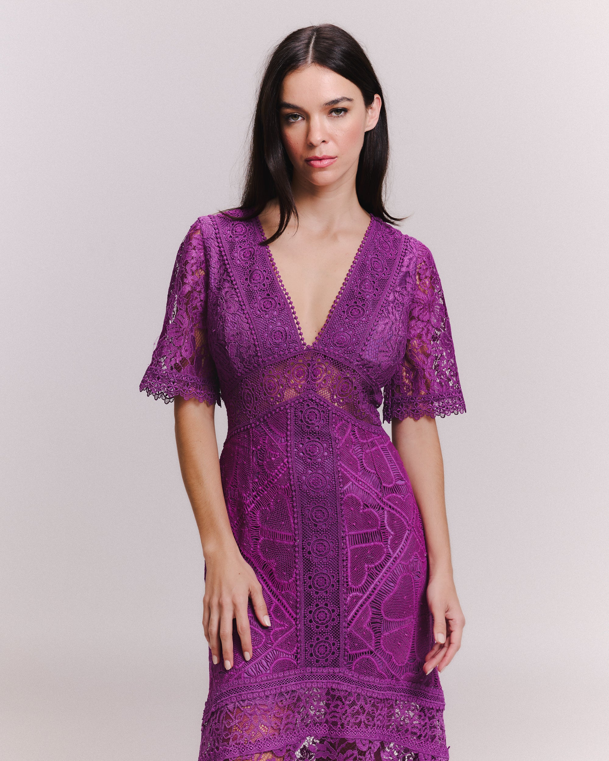 VESTIDO MIDI BRENDA ORQUIDEA