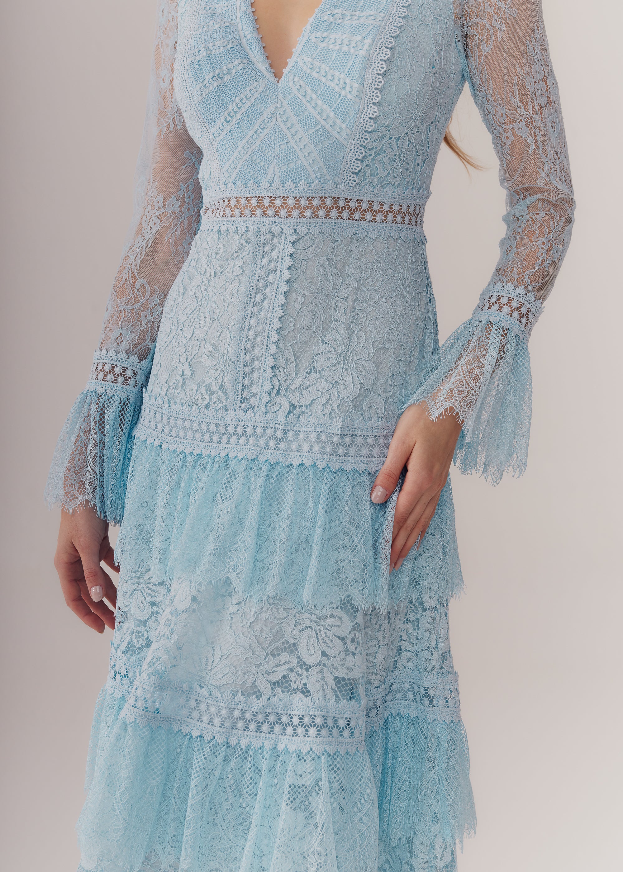 VESTIDO MIDI CHANTY AZUL CERULEAN