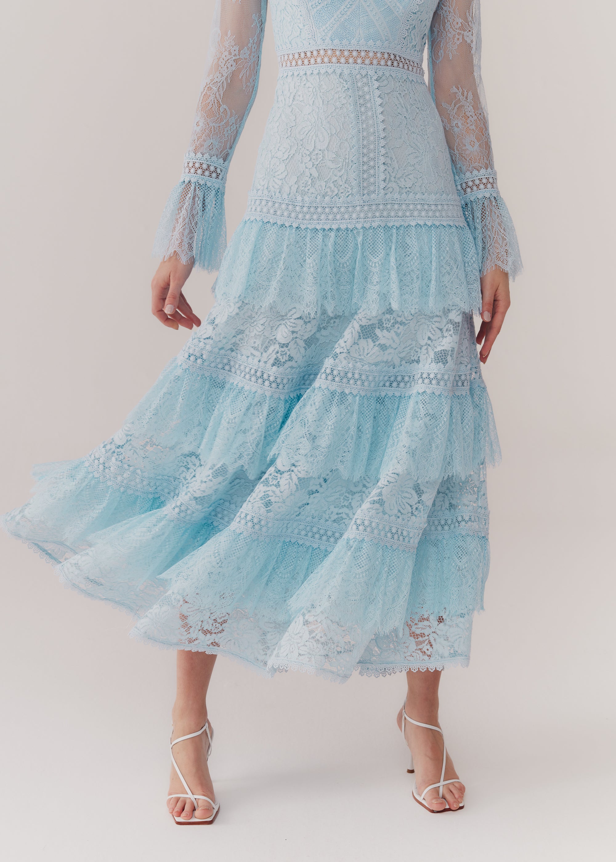 VESTIDO MIDI CHANTY AZUL CERULEAN