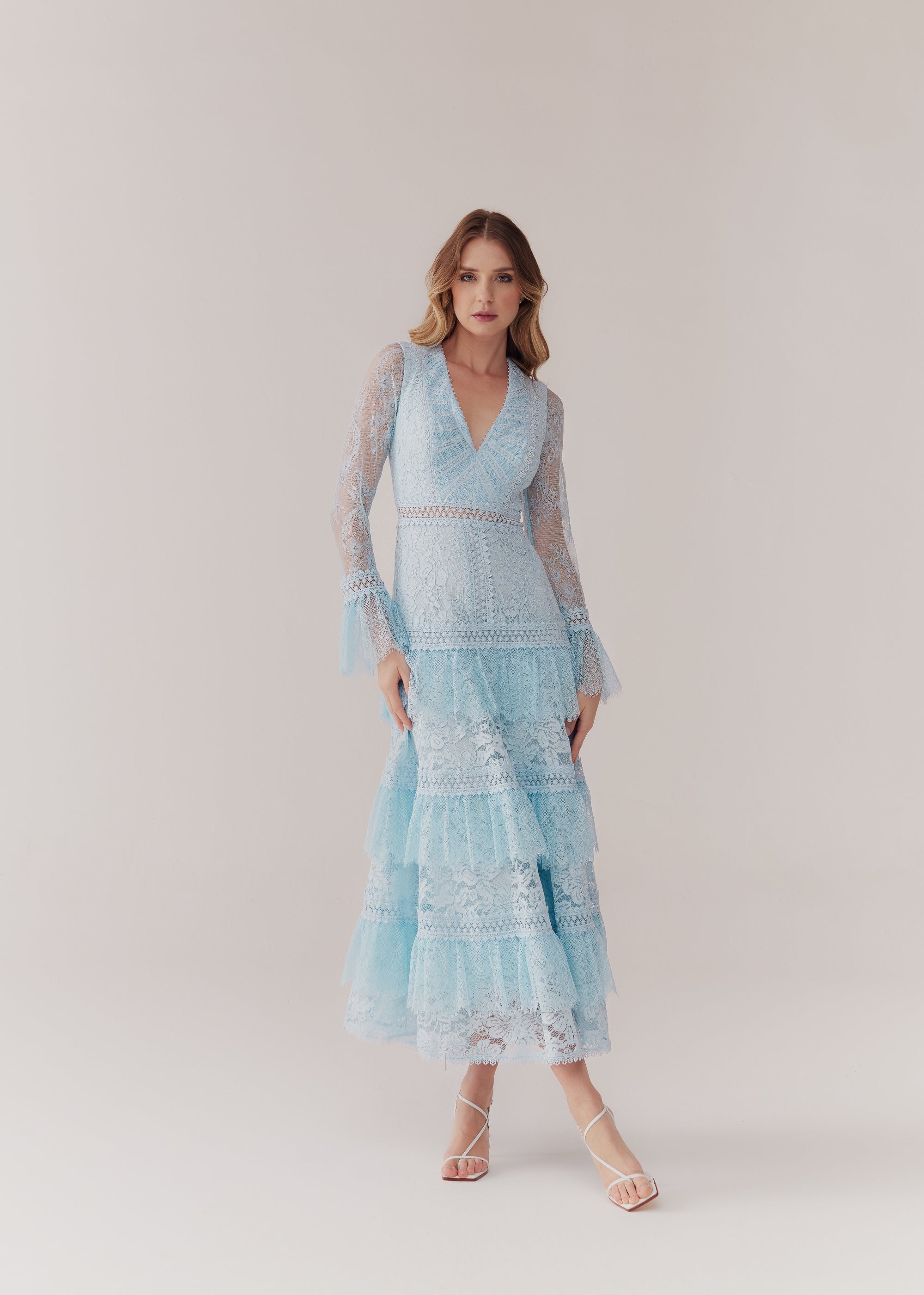 VESTIDO MIDI CHANTY AZUL CERULEAN