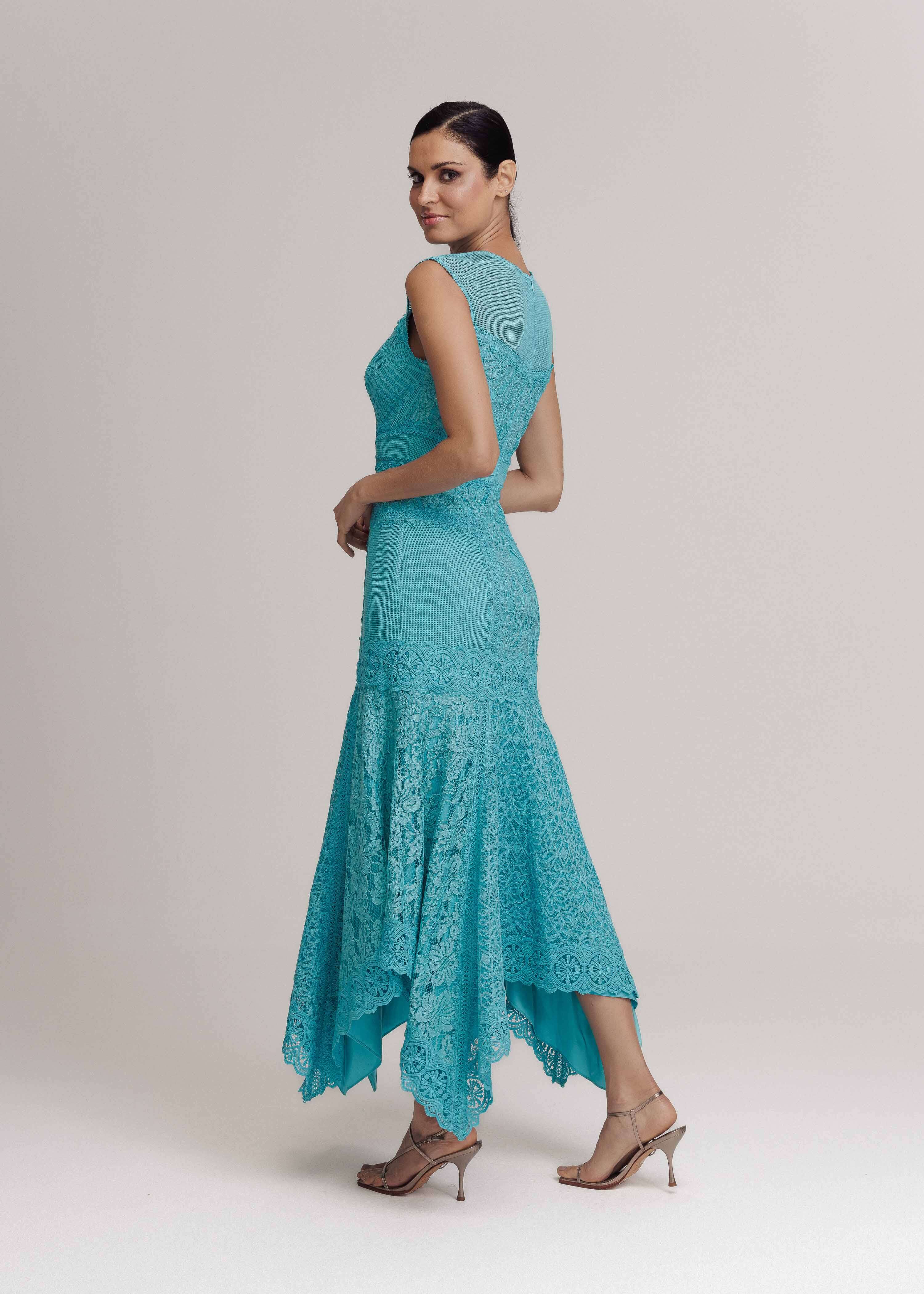 VESTIDO MIDI ELAINE AZUL CURACAO