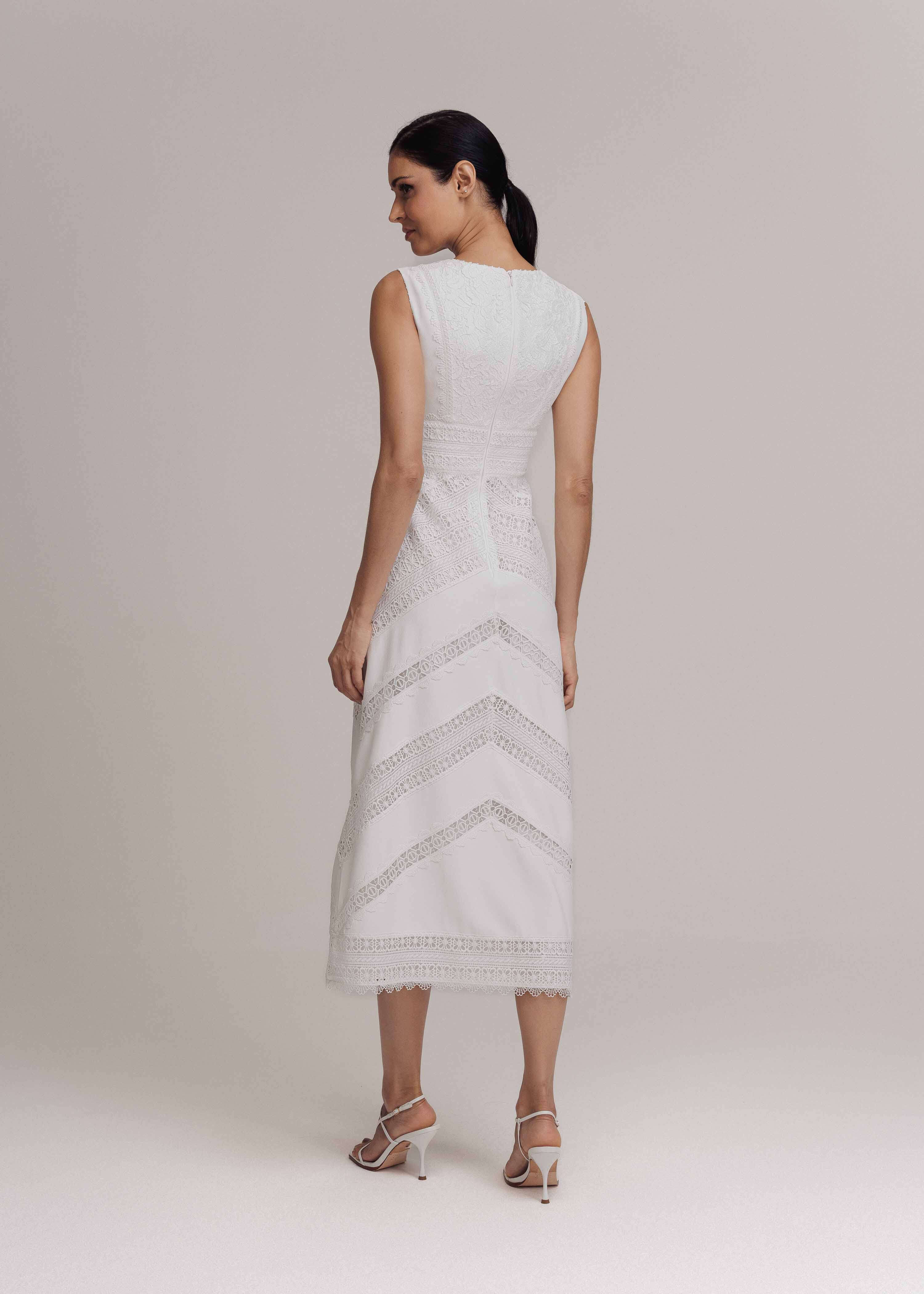 VESTIDO MIDI MIRELA OFF WHITE