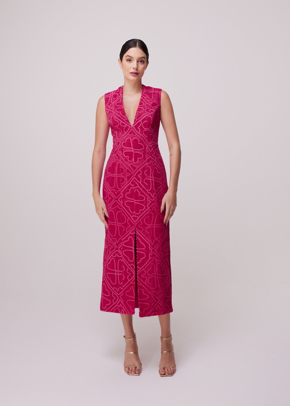 VESTIDO MIDI NICOLE PINK NYMP