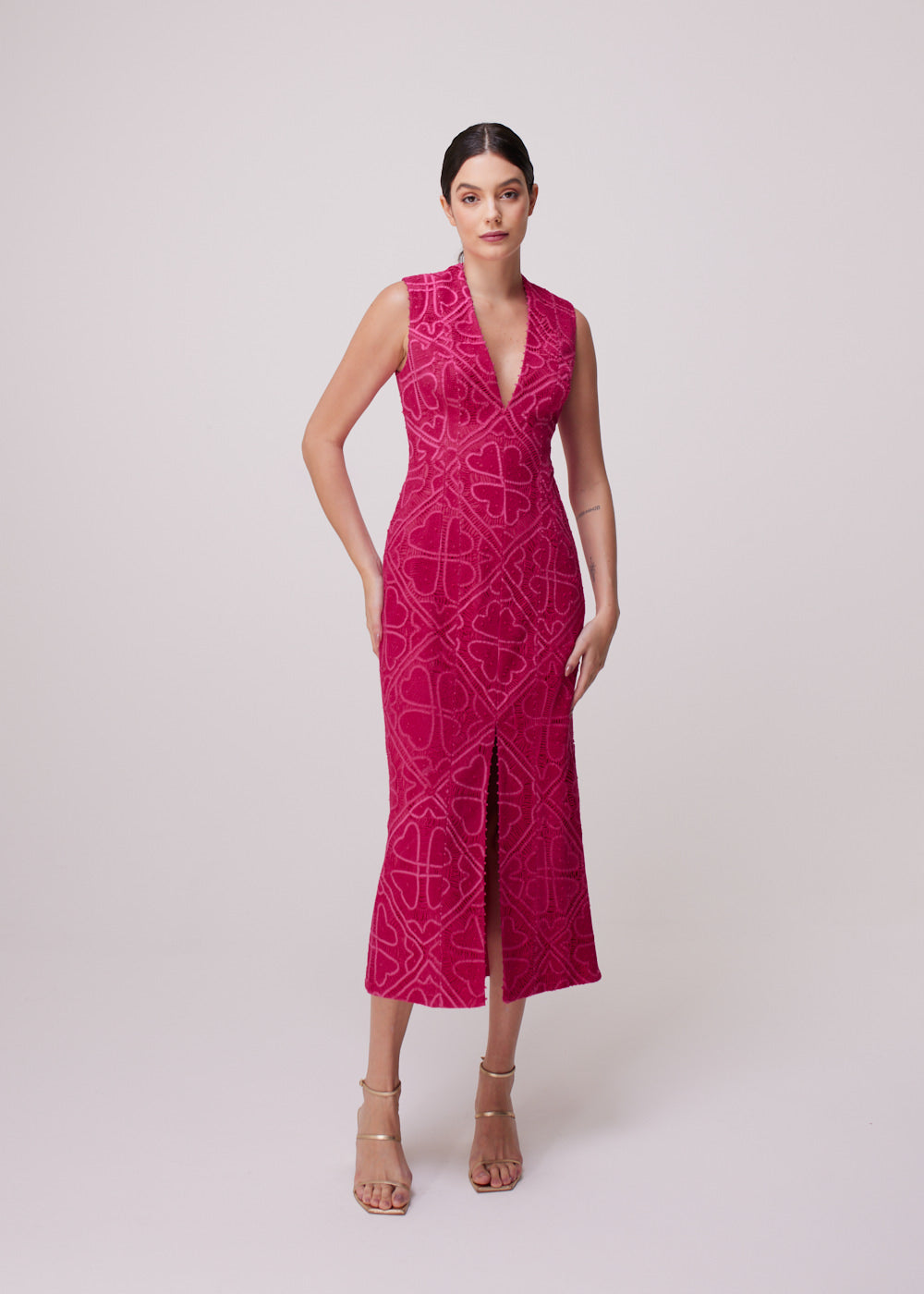 VESTIDO MIDI NICOLE PINK NYMP