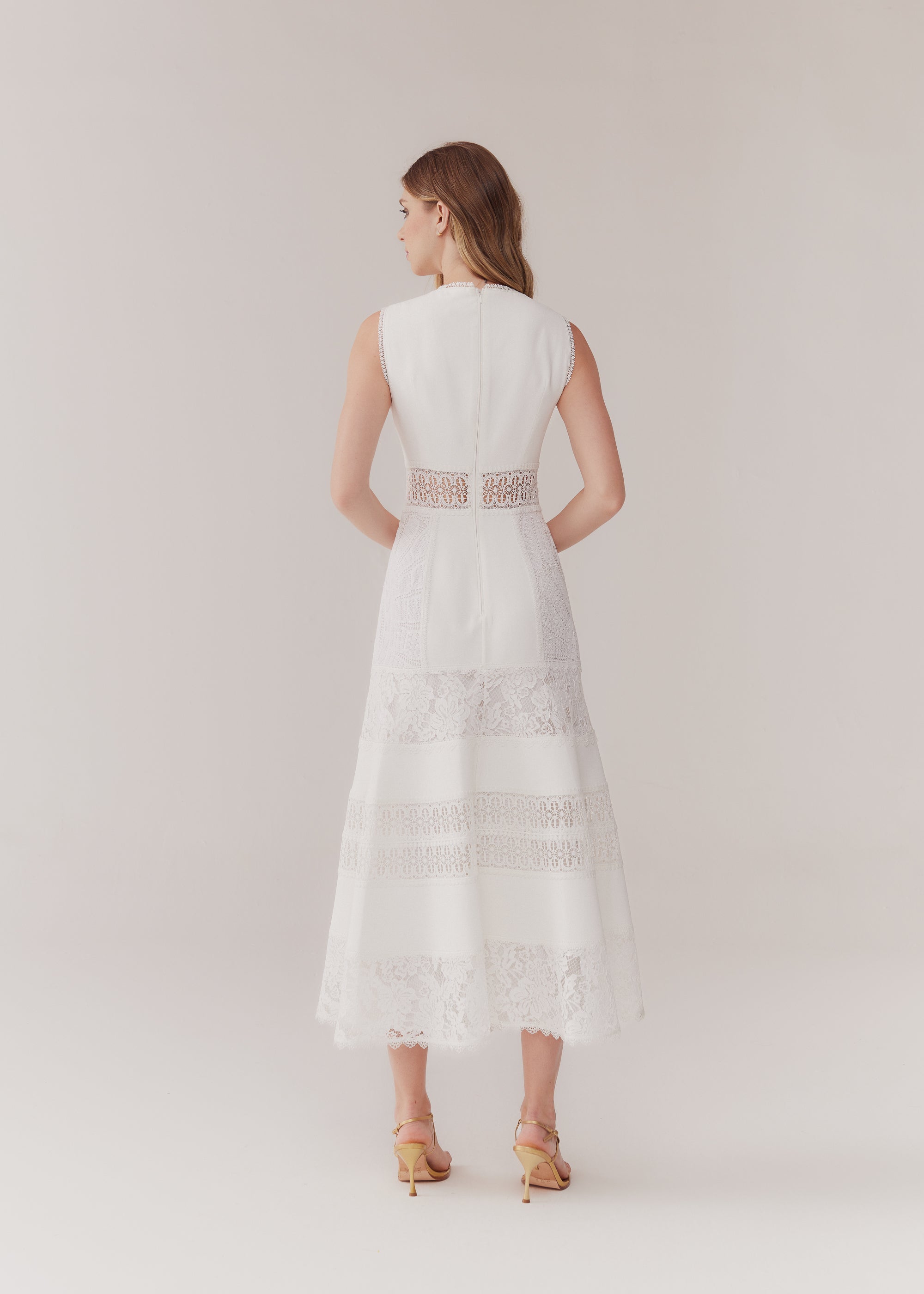 VESTIDO MIDI REBECA OFF WHITE