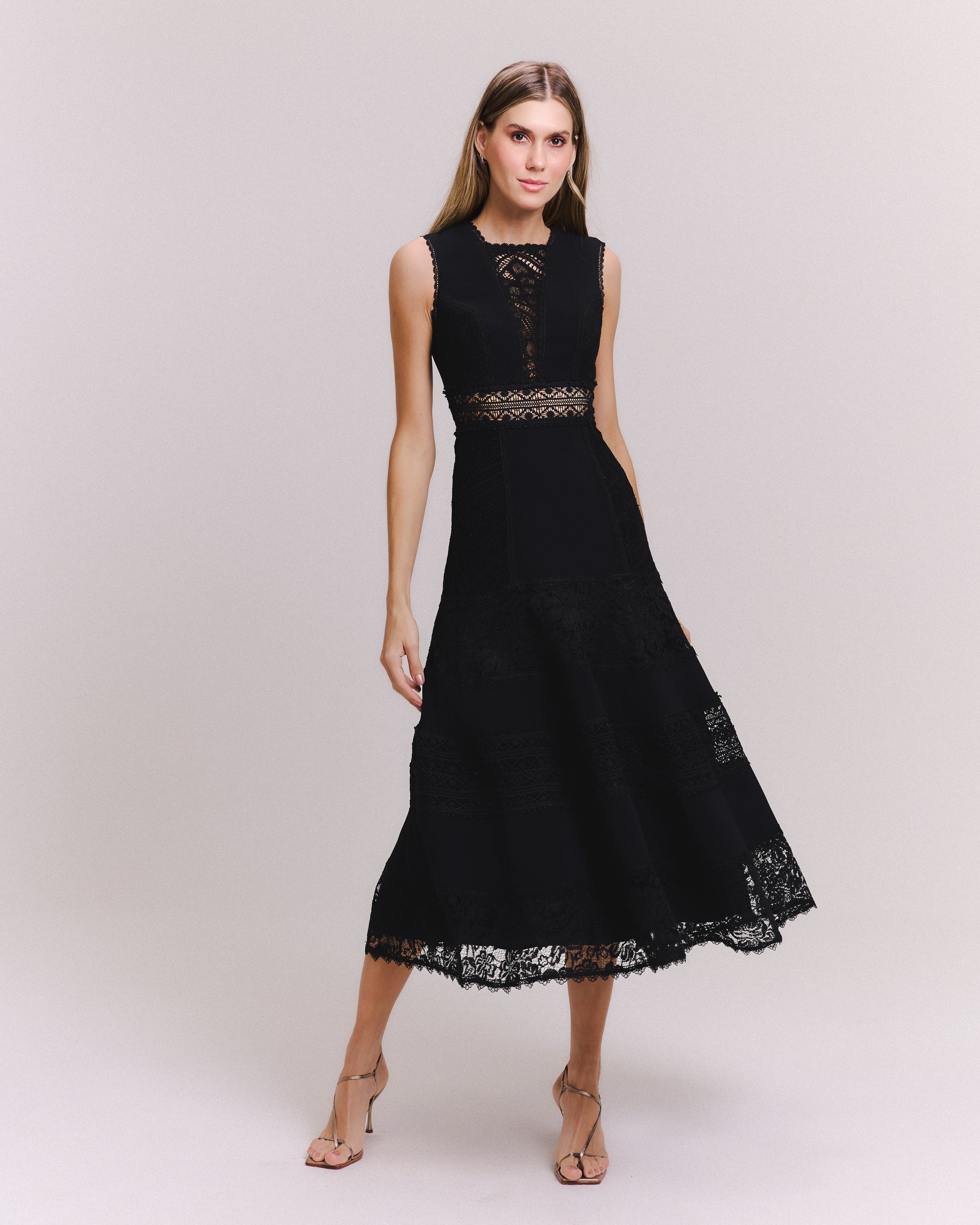 VESTIDO MIDI REBECA PRETO