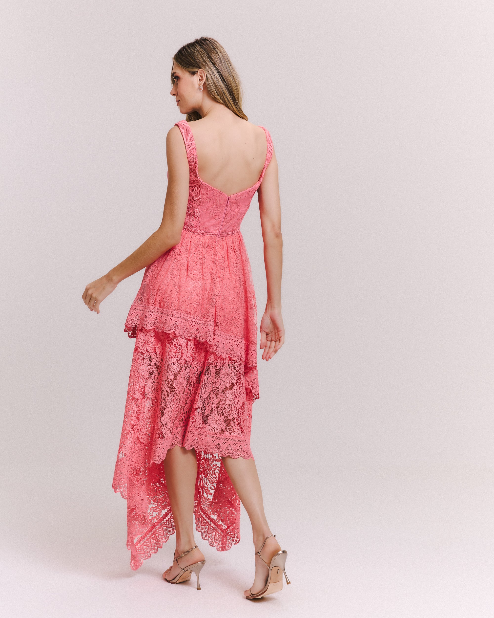 VESTIDO MIDI CELINE PEACH BLOSSOM