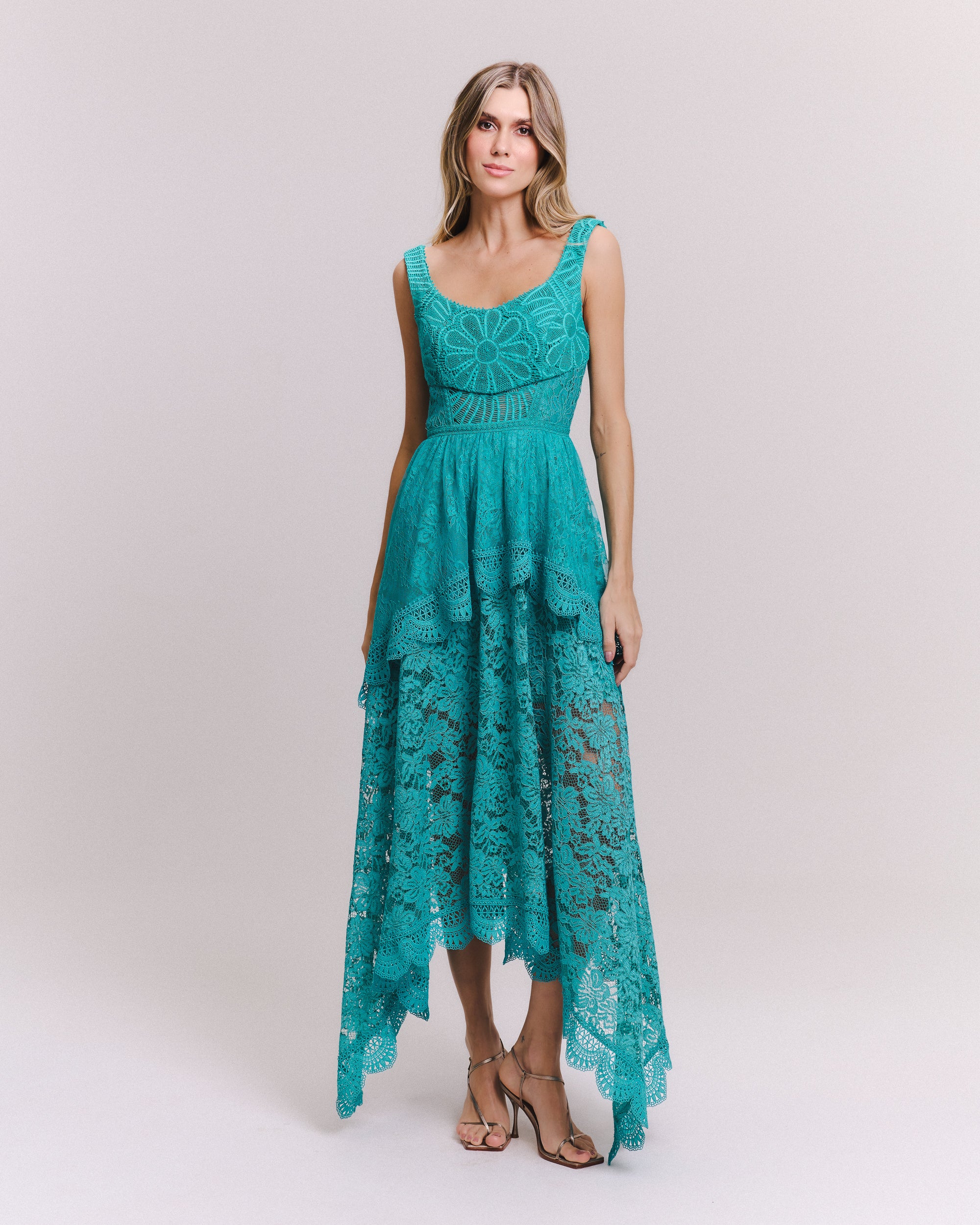 VESTIDO MIDI CELINE VERDE ARCADIA