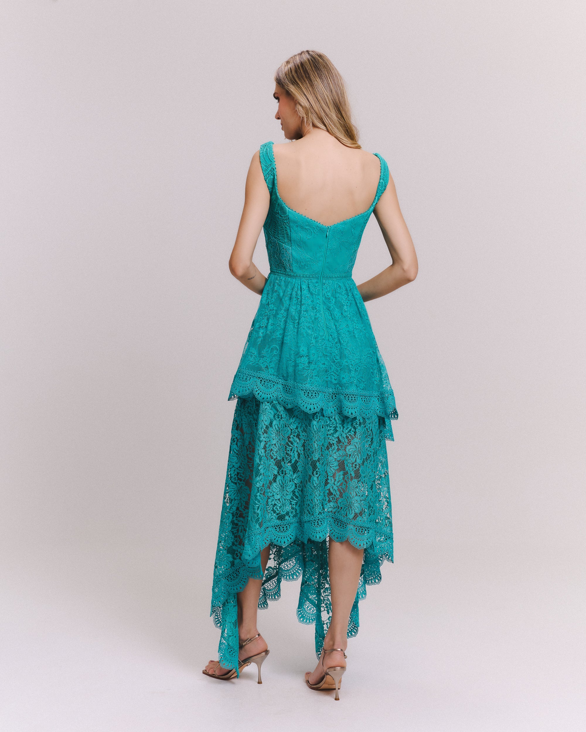 VESTIDO MIDI CELINE VERDE ARCADIA