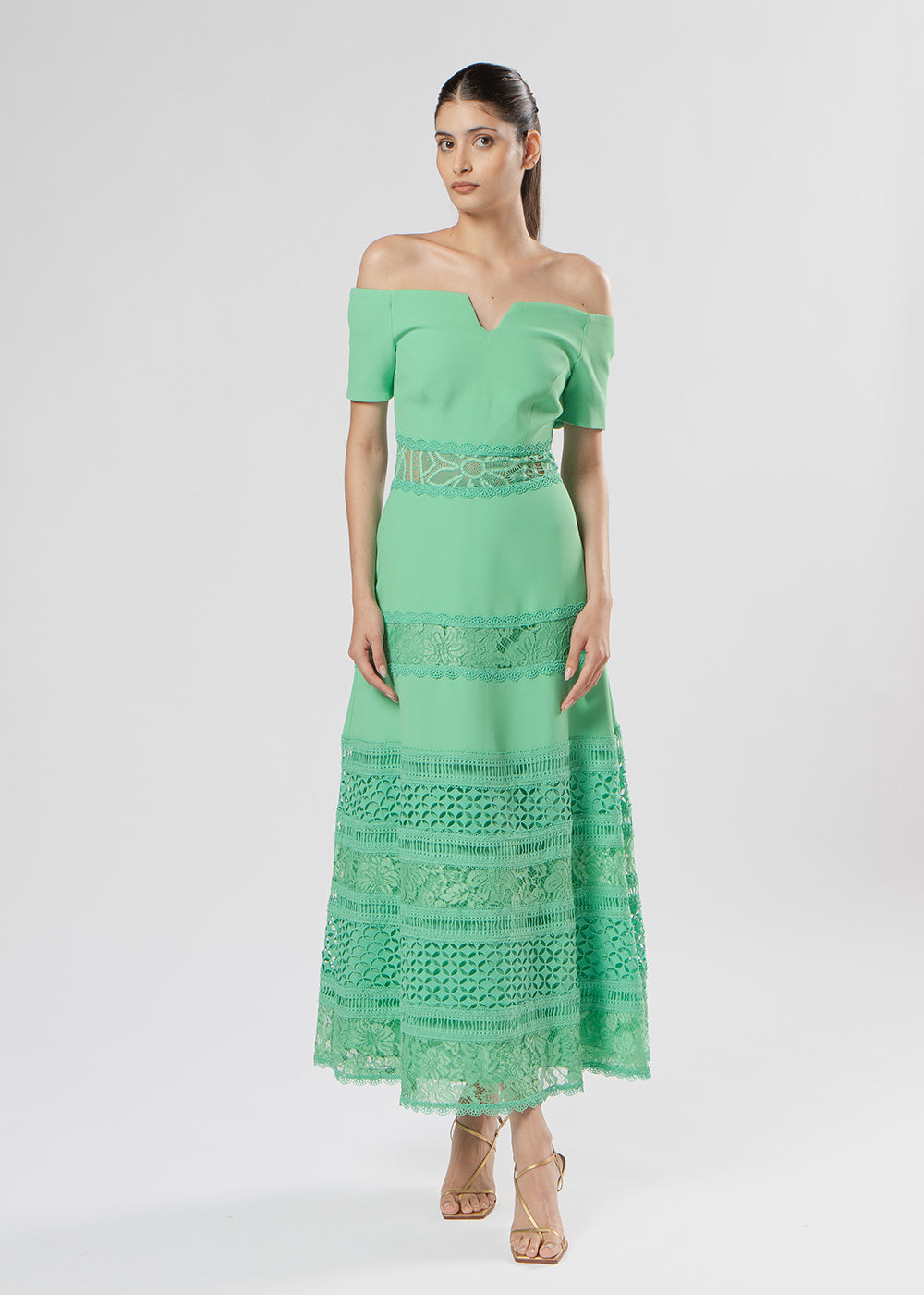 VESTIDO MIDI JOICE VERDE PAPILLON