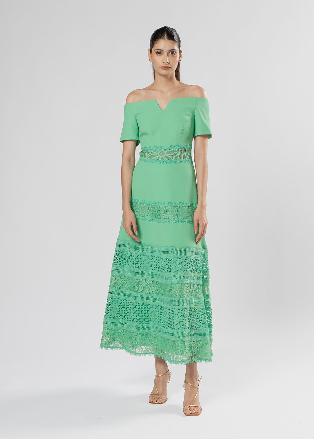 VESTIDO MIDI JOICE VERDE PAPILLON