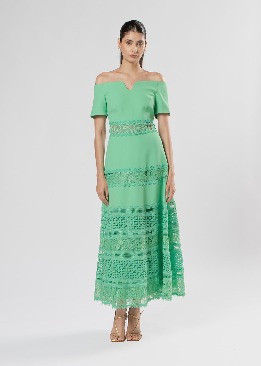 VESTIDO MIDI JOICE VERDE PAPILLON