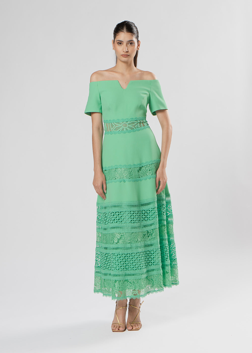VESTIDO MIDI JOICE VERDE PAPILLON