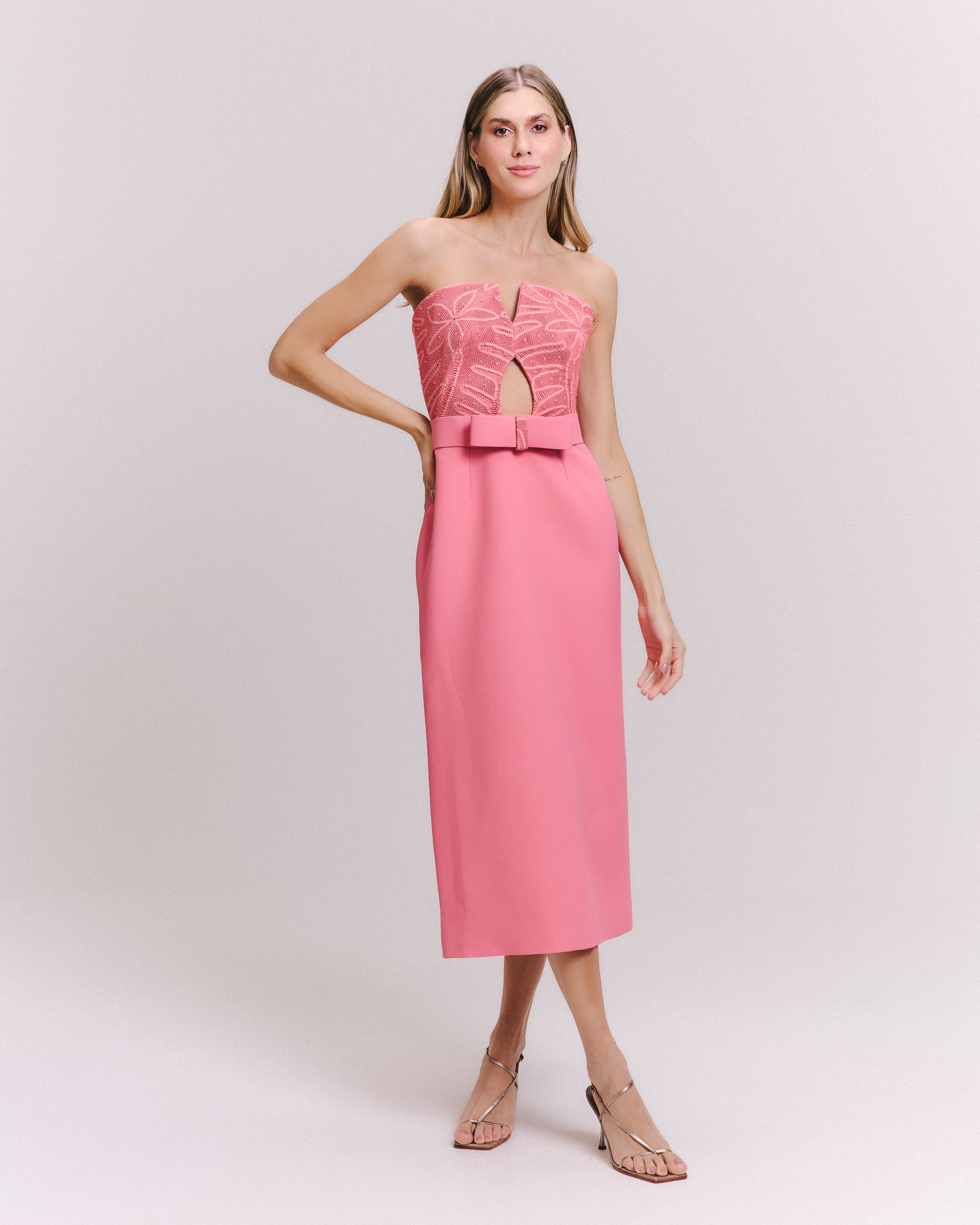 VESTIDO MIDI MARJORIE PEACH BLOSSOM