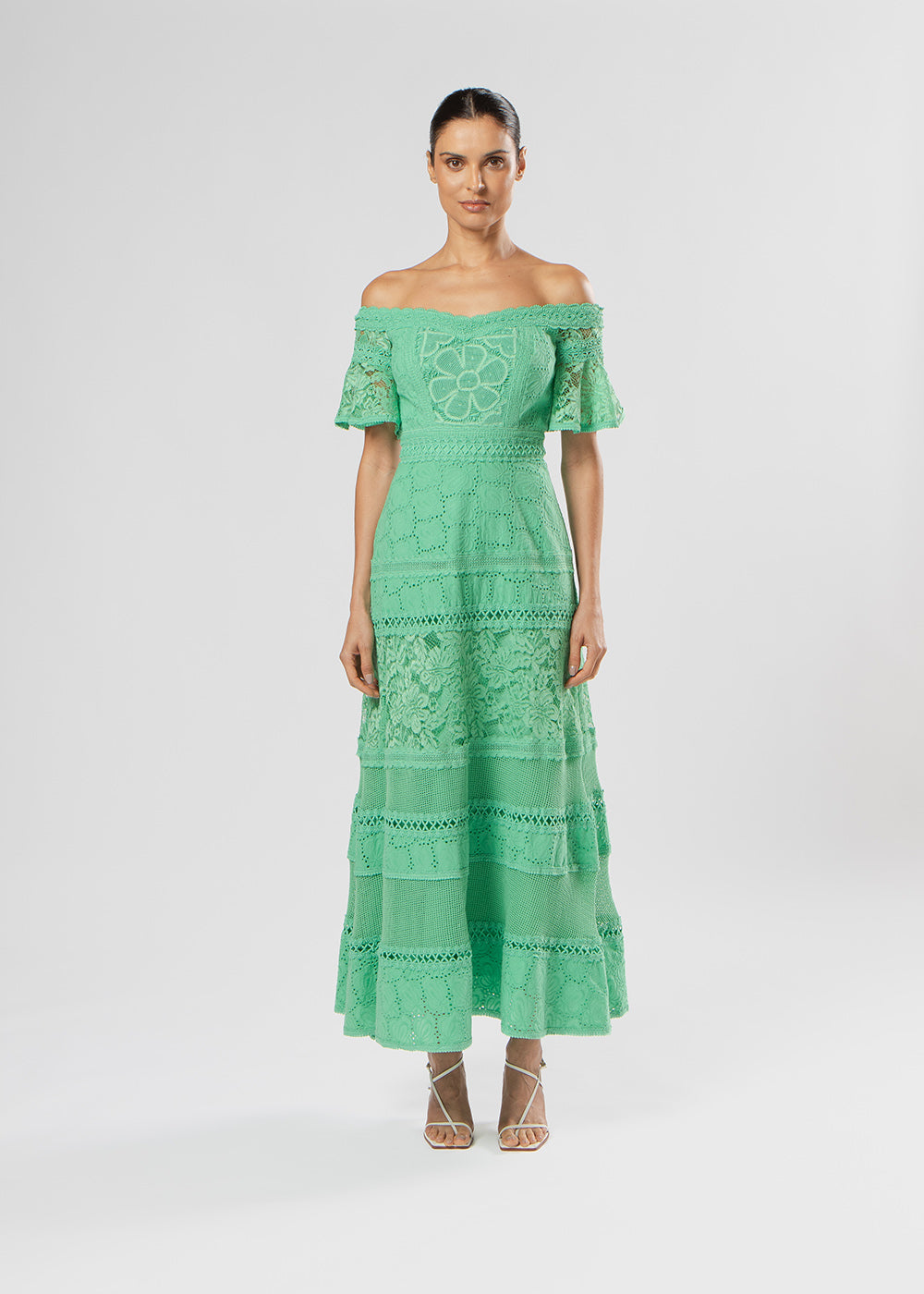 VESTIDO MIDI NICE LAISE/MIX VERDE PAPILLON