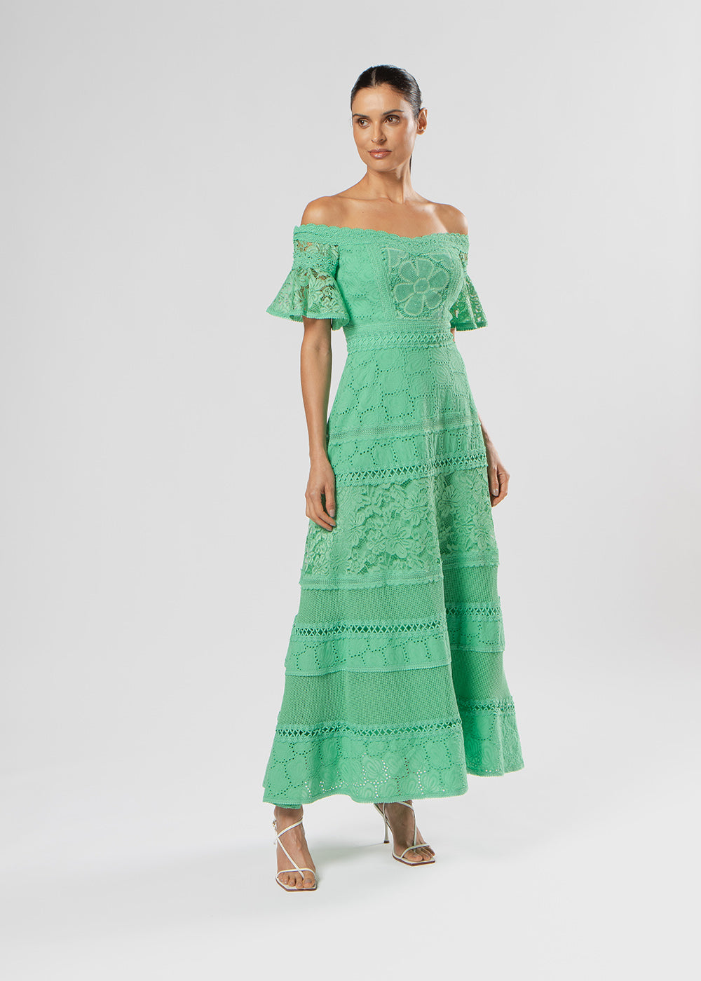 VESTIDO MIDI NICE LAISE/MIX VERDE PAPILLON