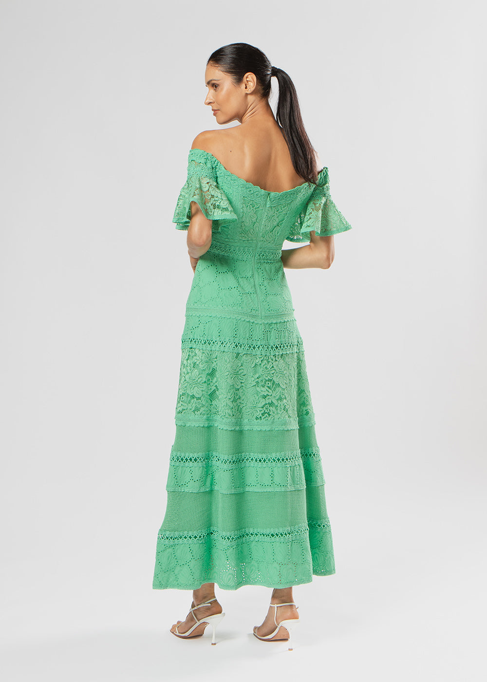 VESTIDO MIDI NICE LAISE/MIX VERDE PAPILLON