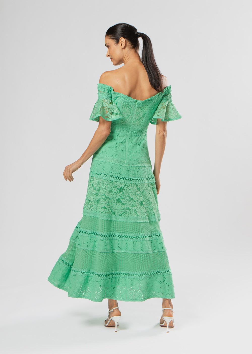VESTIDO MIDI NICE LAISE/MIX VERDE PAPILLON