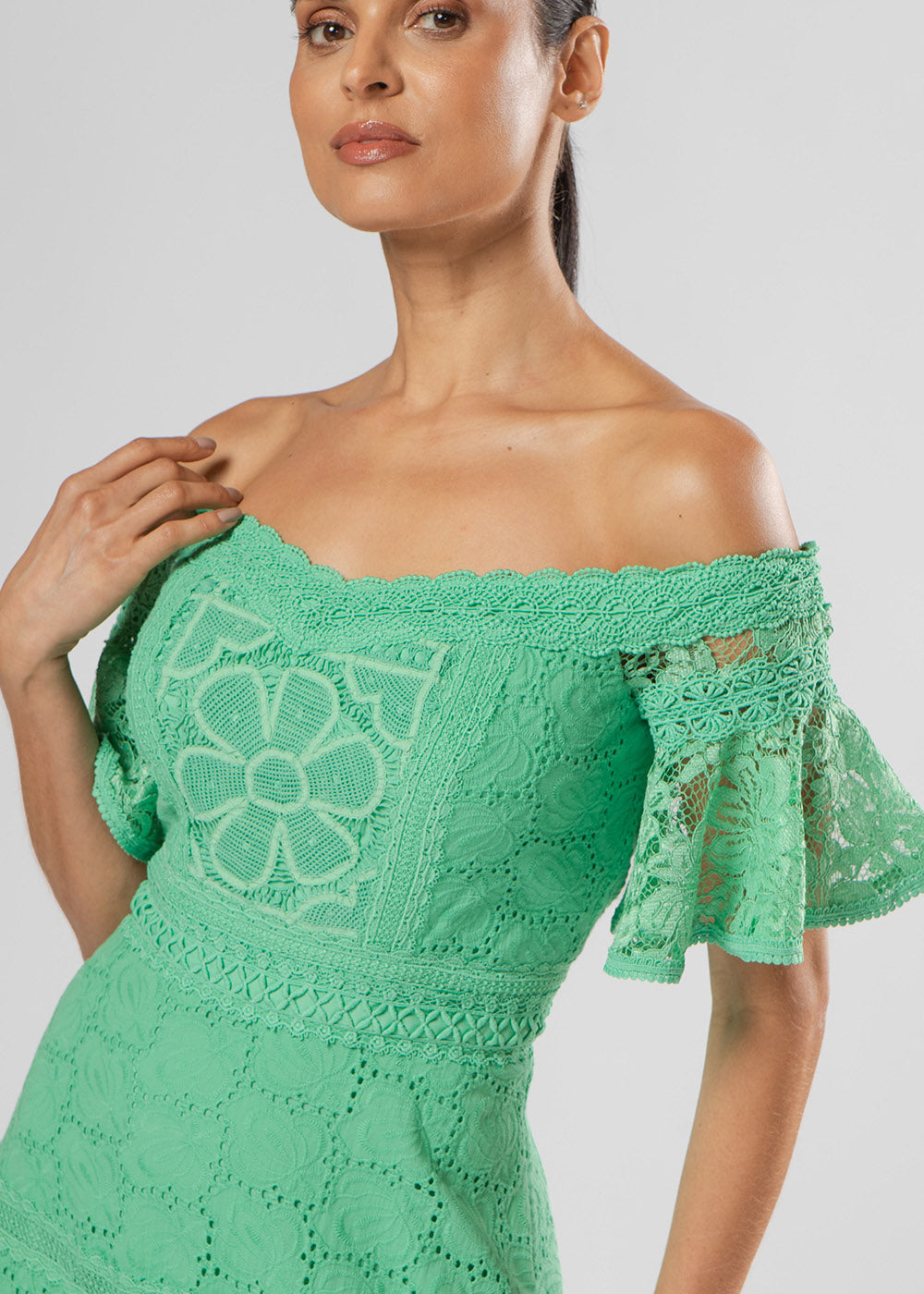 VESTIDO MIDI NICE LAISE/MIX VERDE PAPILLON