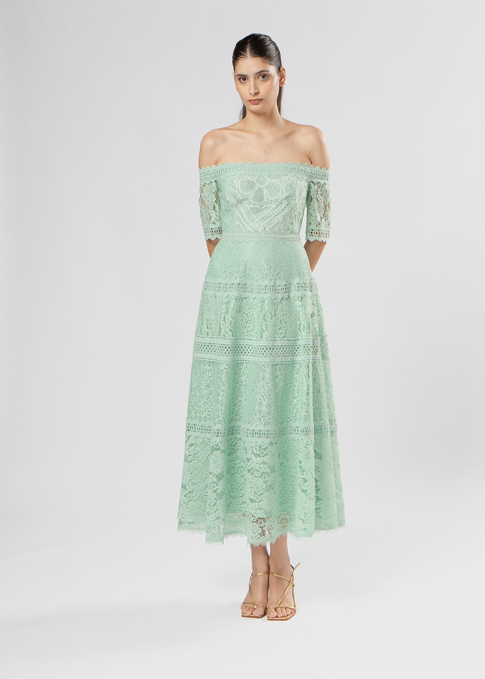 VESTIDO MIDI VERONICA VERDE AMALFI