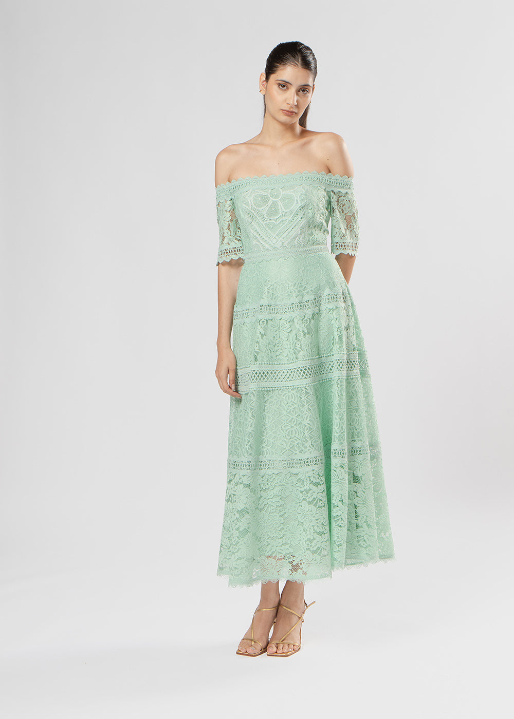 VESTIDO MIDI VERONICA VERDE AMALFI