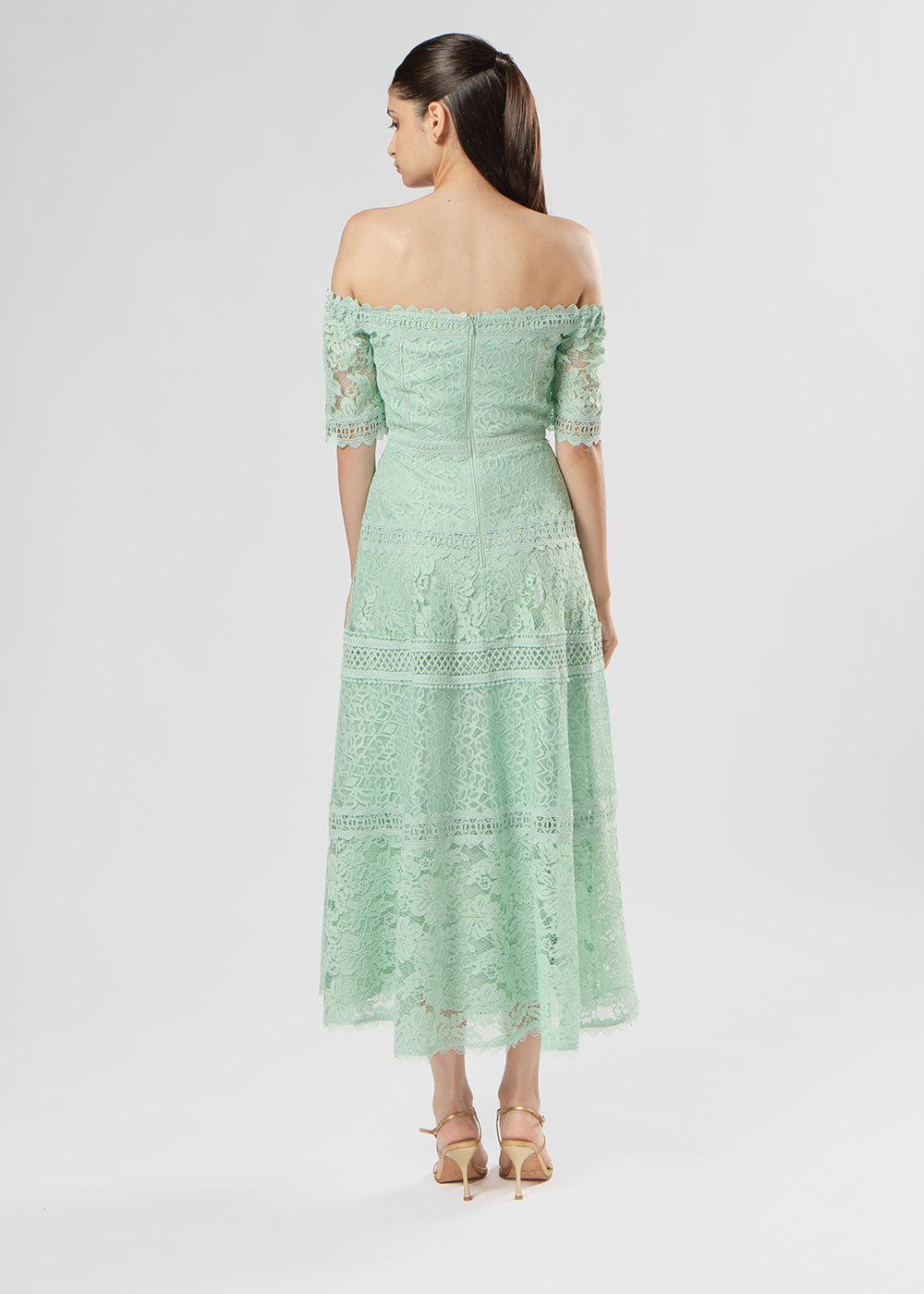 VESTIDO MIDI VERONICA VERDE AMALFI