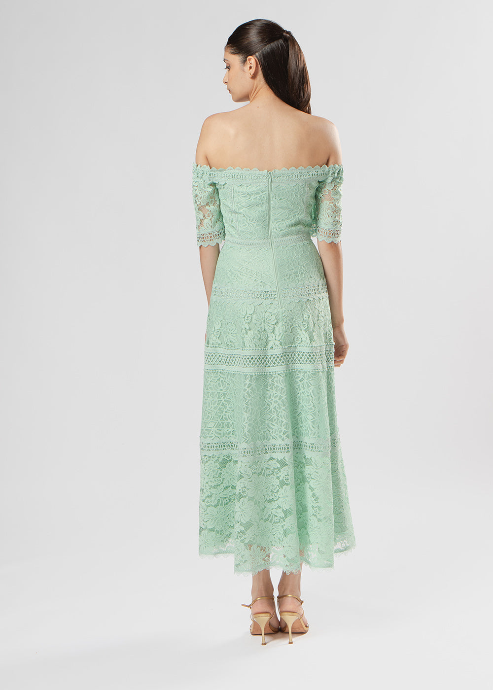 VESTIDO MIDI VERONICA VERDE AMALFI