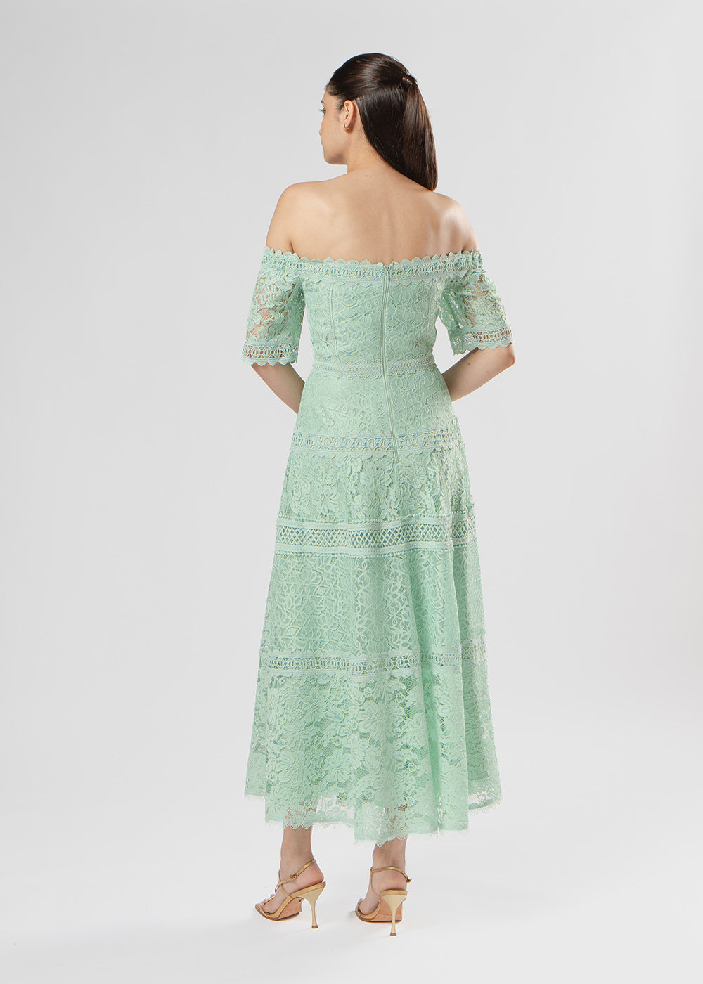 VESTIDO MIDI VERONICA VERDE AMALFI