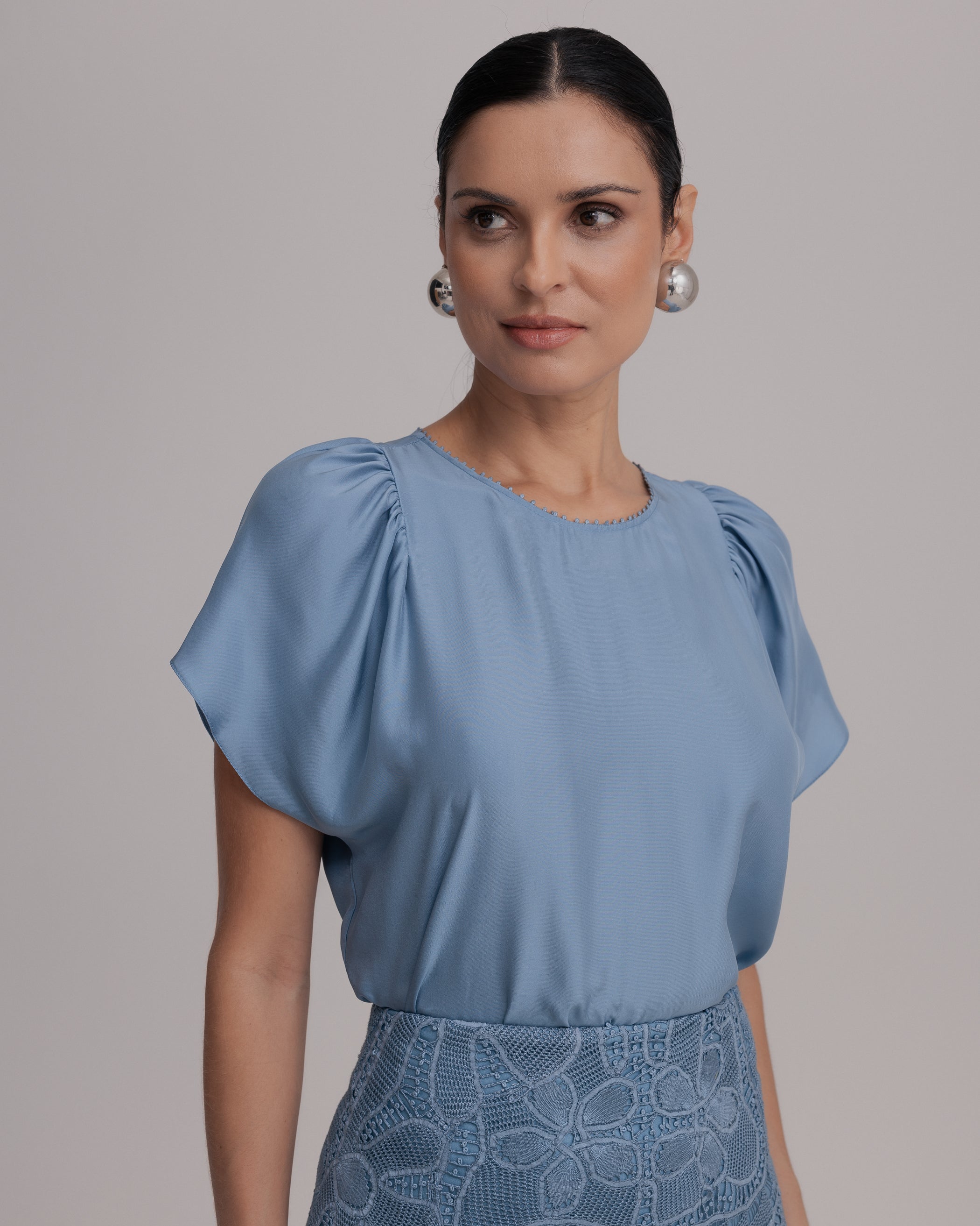 BLUSA GEORGINA AZUL BOREAL