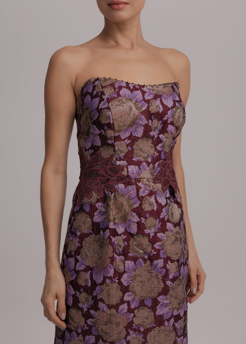 VESTIDO MIDI LEILA JACQUARD FLORAL
