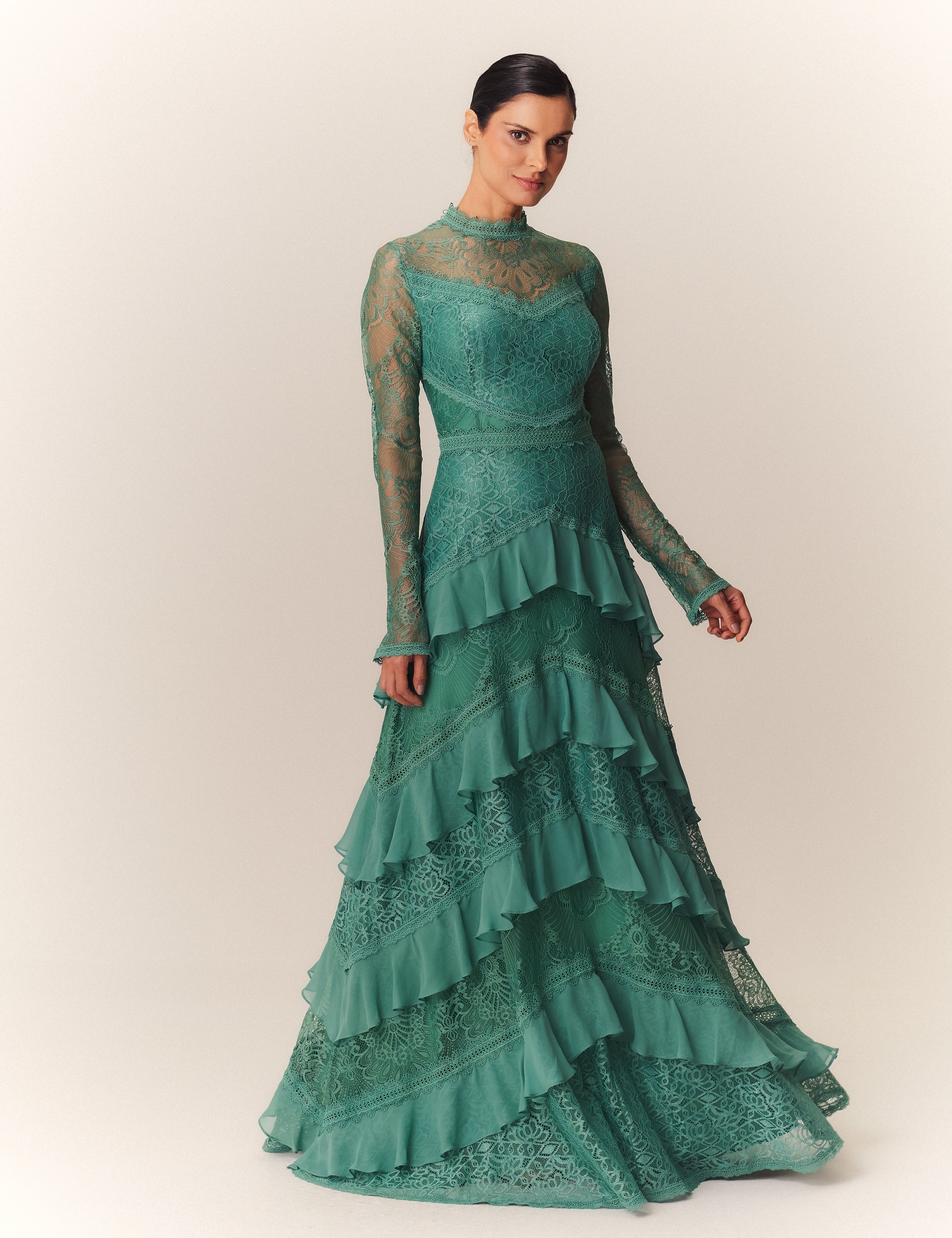 VESTIDO LONGO CECILIA VERDE ALGA