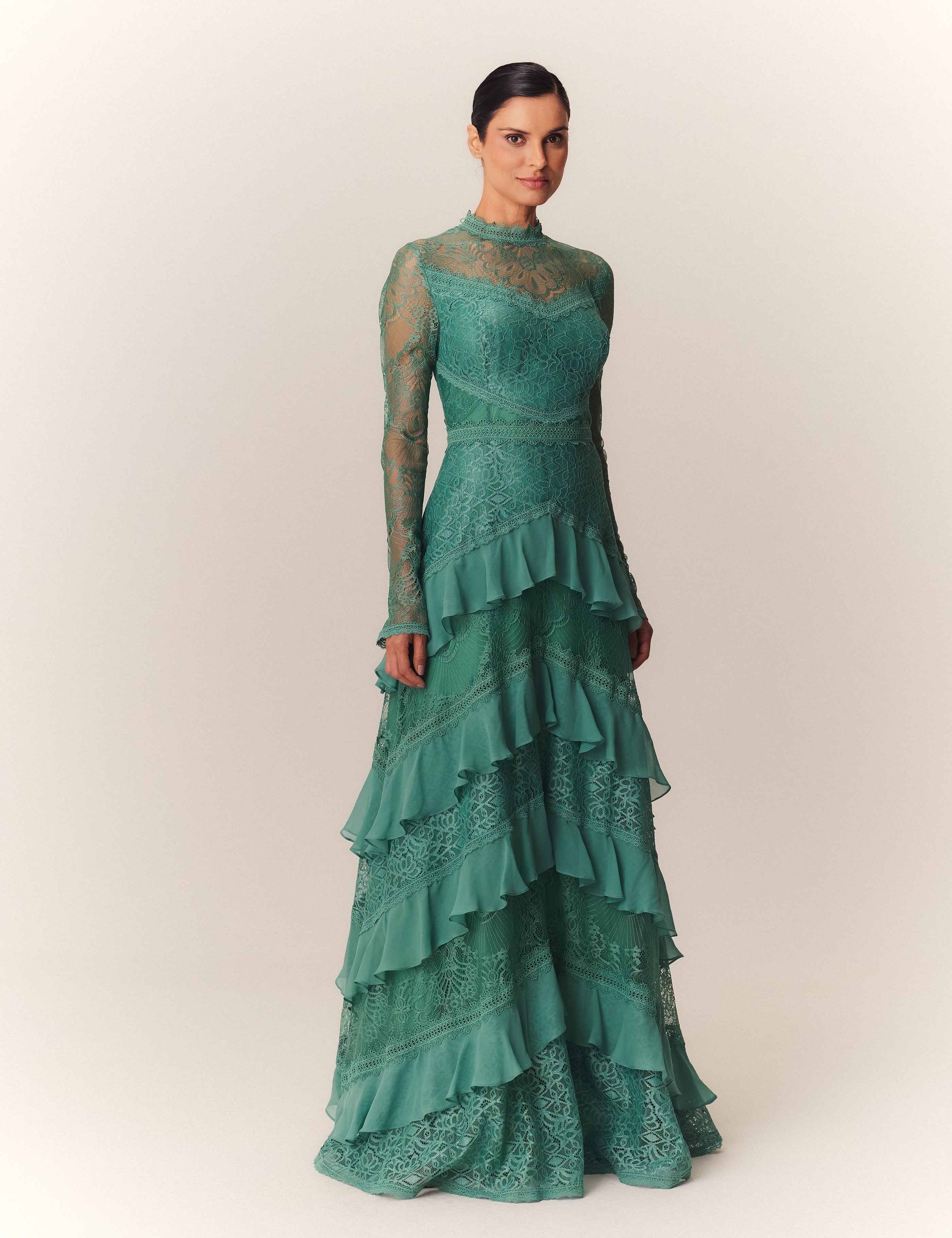 VESTIDO LONGO CECILIA VERDE ALGA