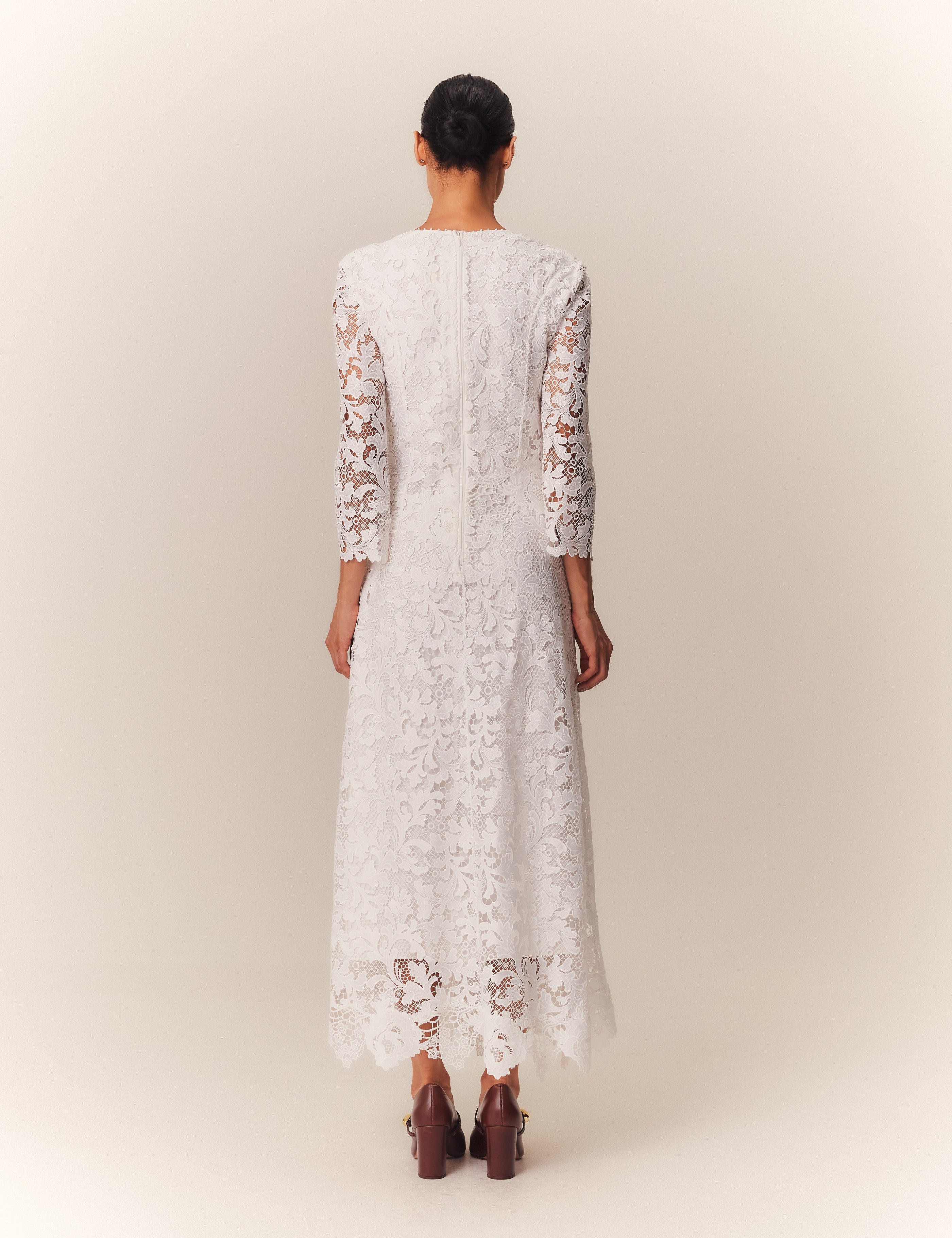 VESTIDO MIDI BRUNA OFF WHITE