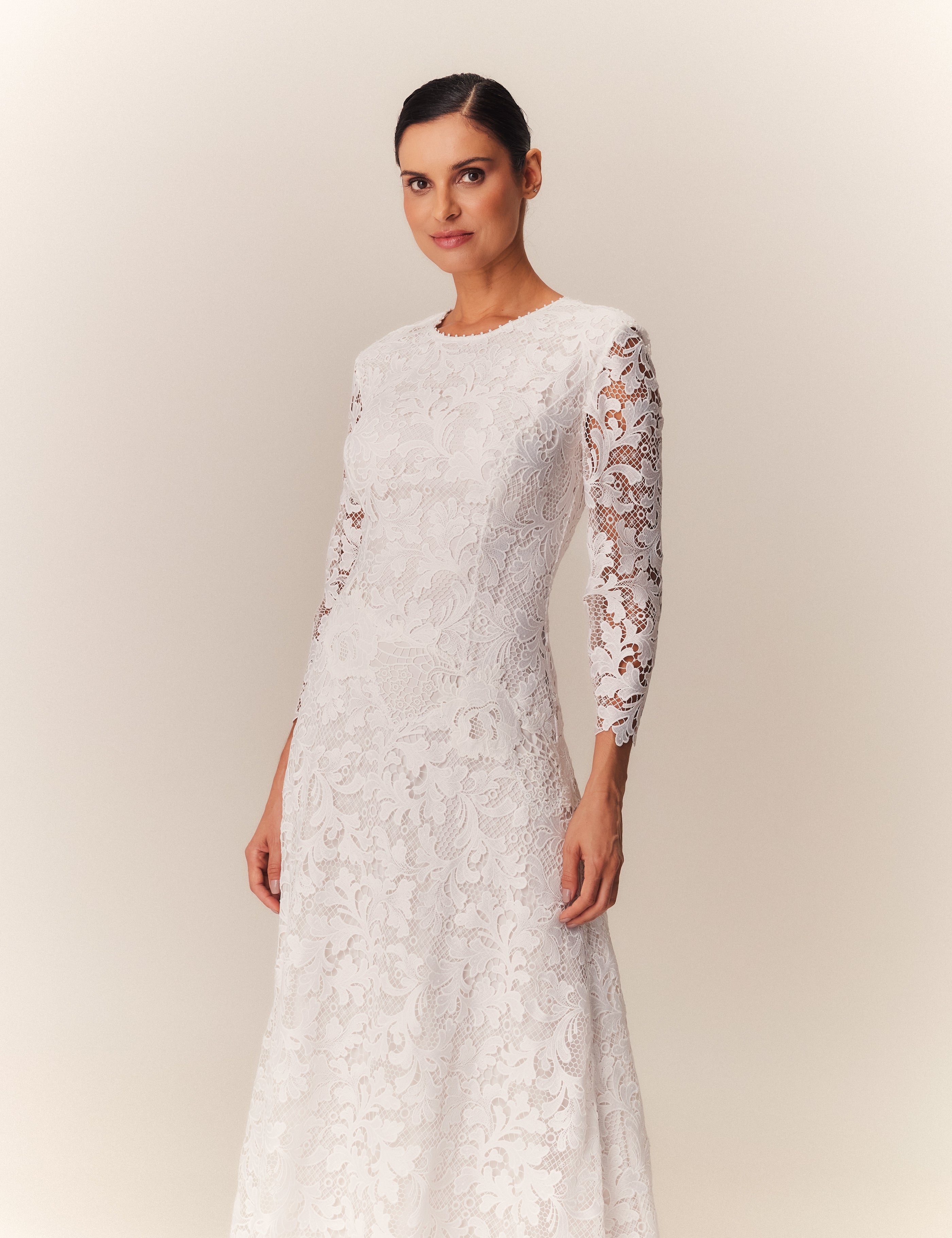 VESTIDO MIDI BRUNA OFF WHITE