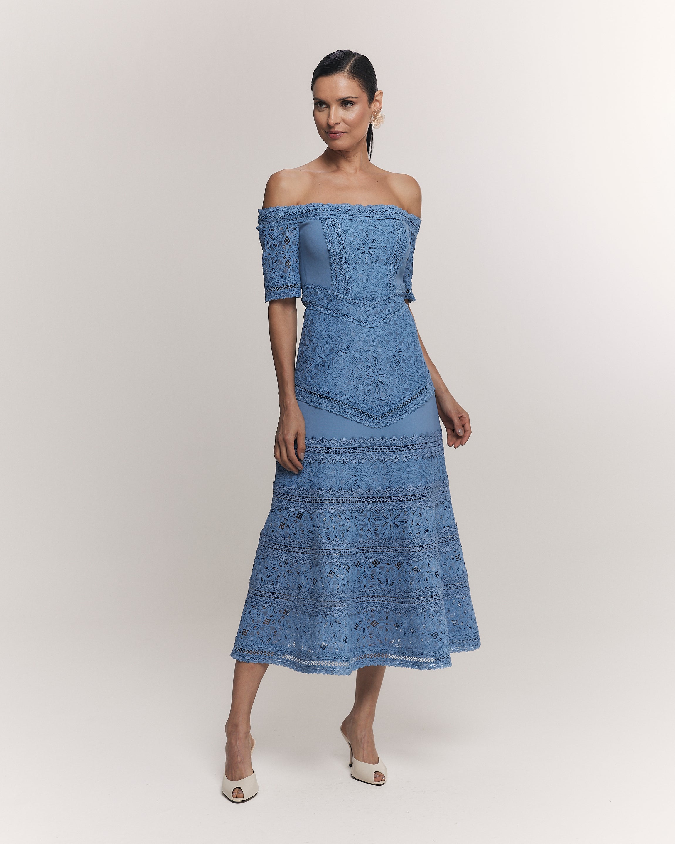 VESTIDO MIDI SILVANA AZUL BOREAL