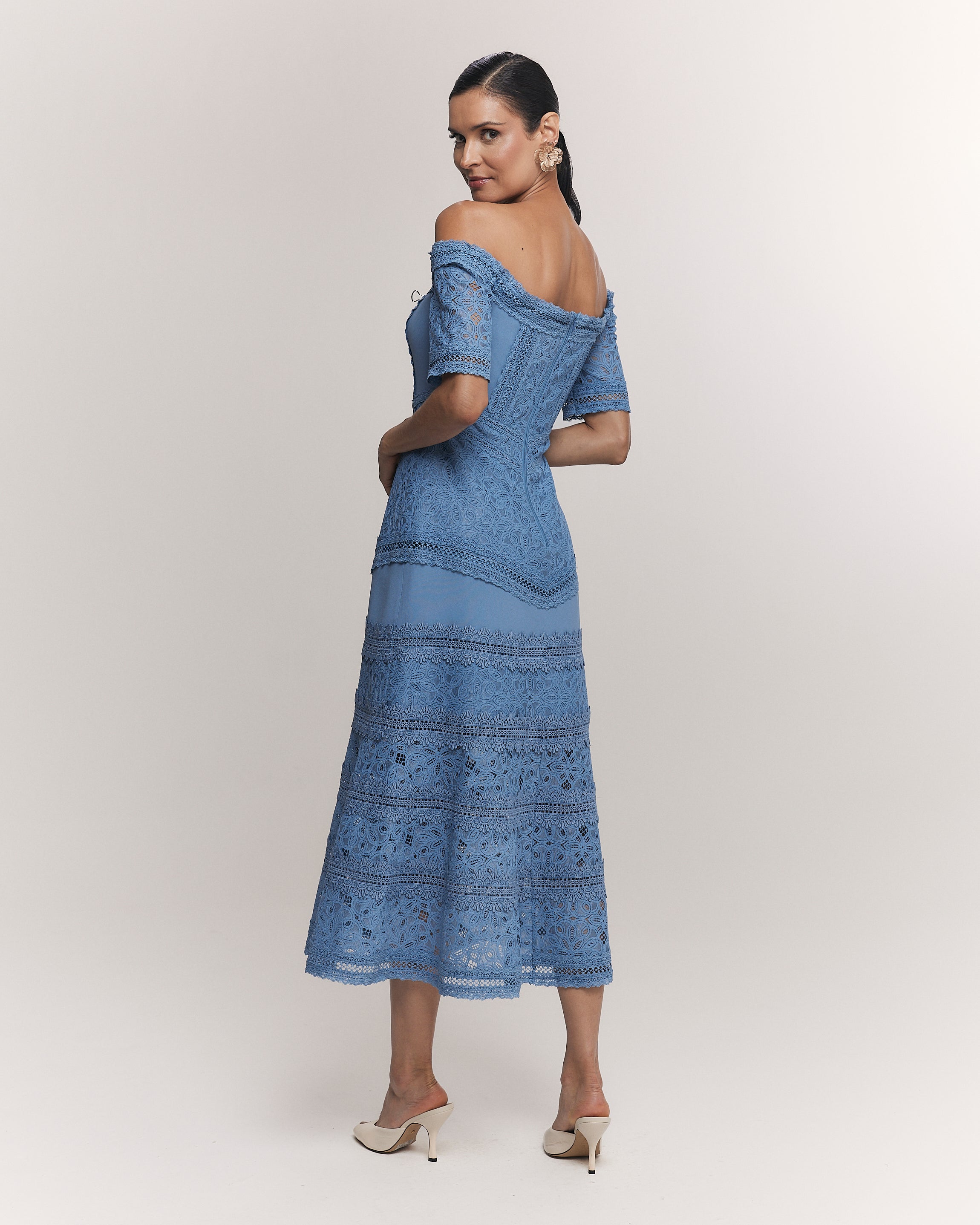 VESTIDO MIDI SILVANA AZUL BOREAL