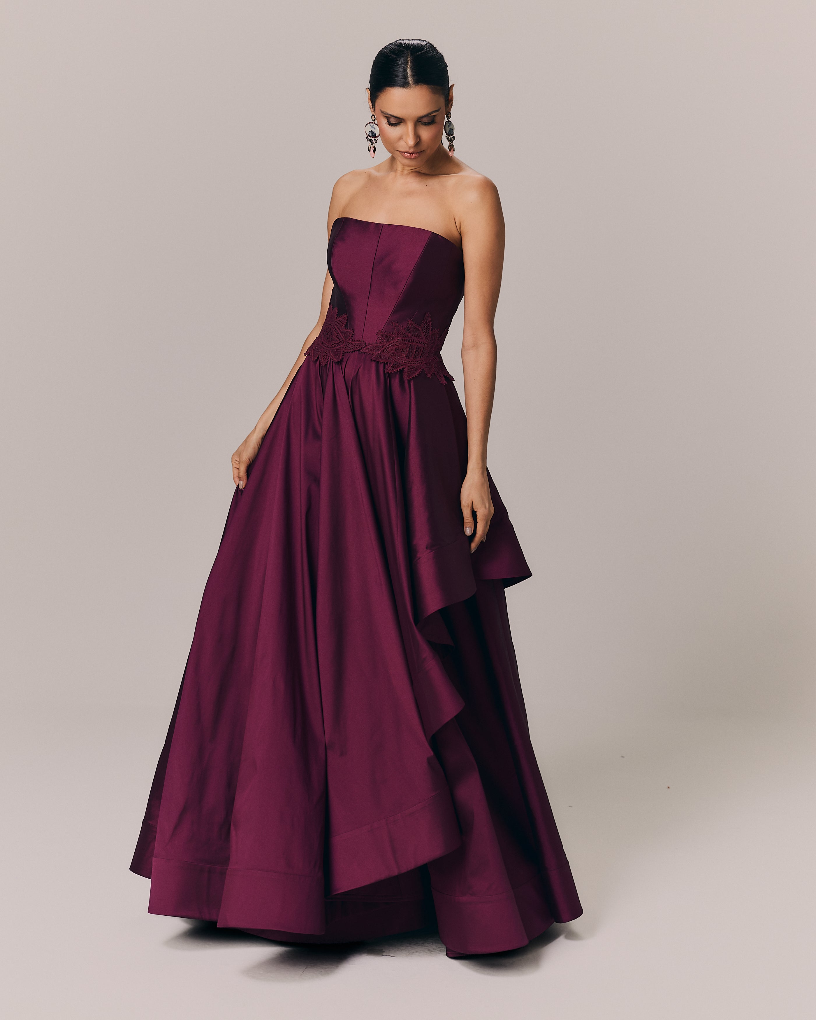 VESTIDO LONGO OLIVIA LICOR CEREJA