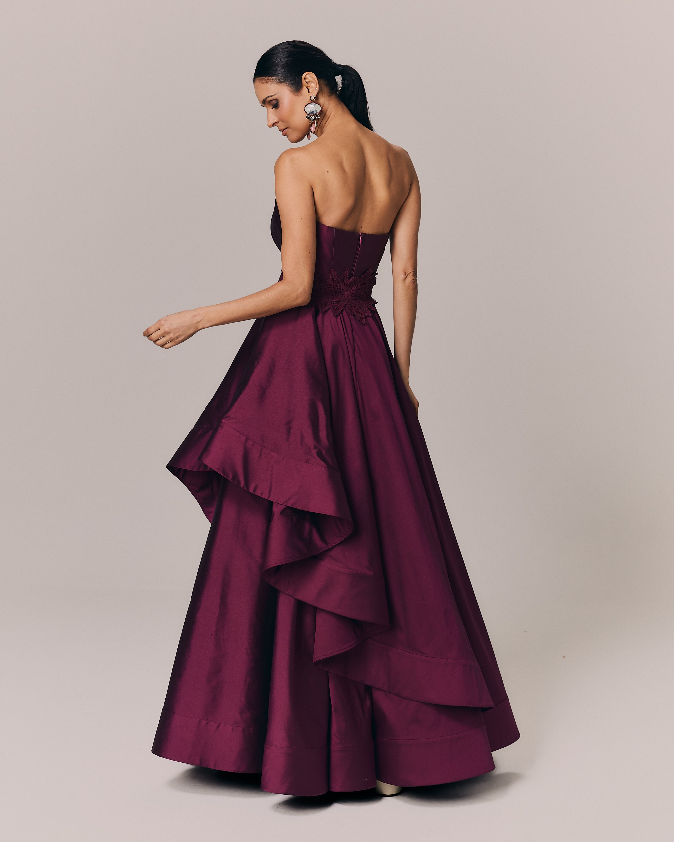 VESTIDO LONGO OLIVIA LICOR CEREJA