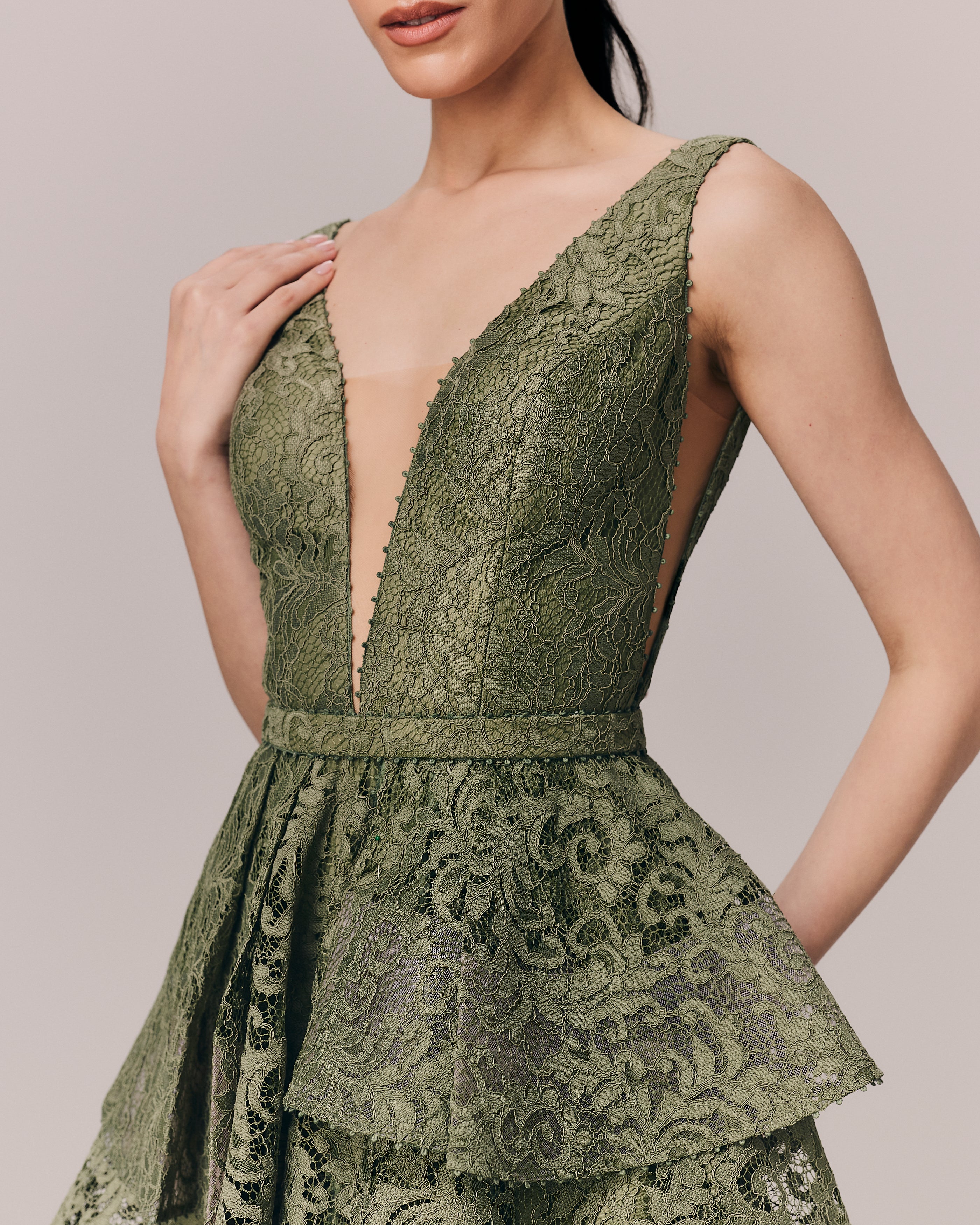 VESTIDO LONGO PAULINA VERDE OLIVA