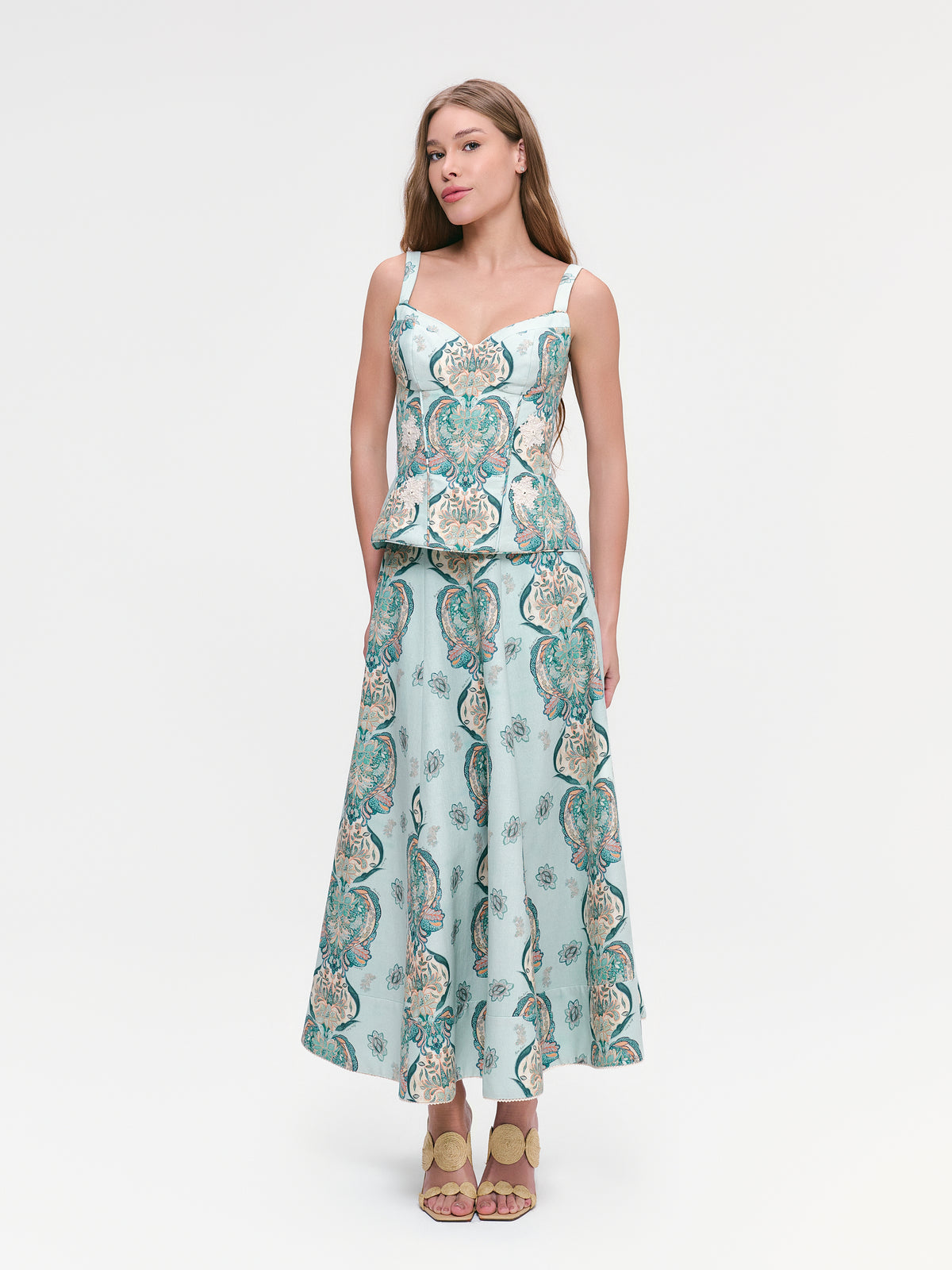 SAIA MIDI FLAVIA ESTAMPA FLOR DE LOTTUS