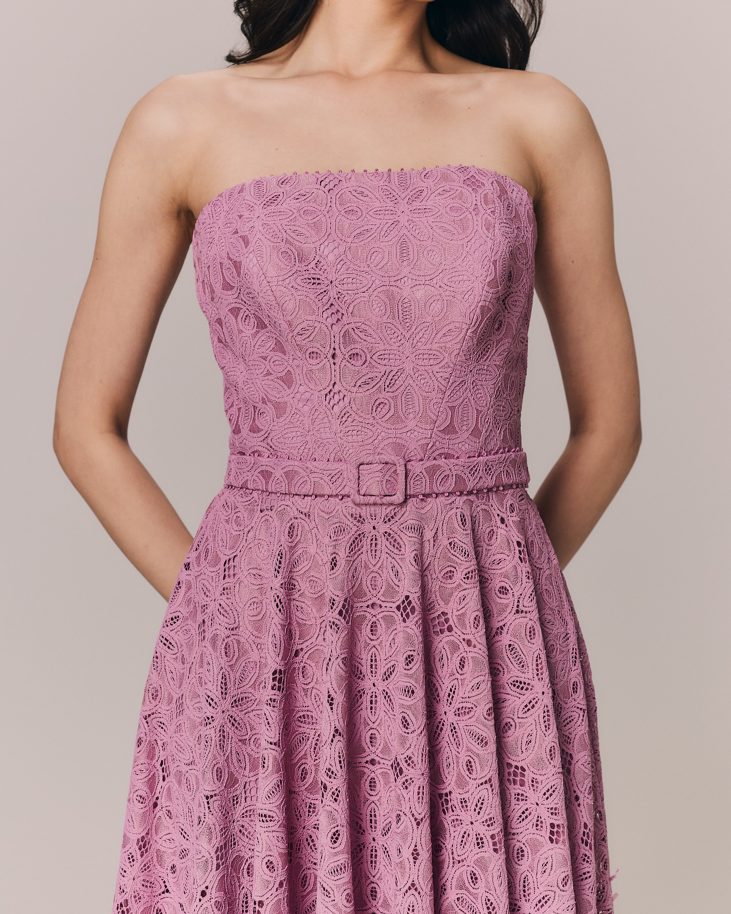 VESTIDO MIDI LEA ROSA MALVA