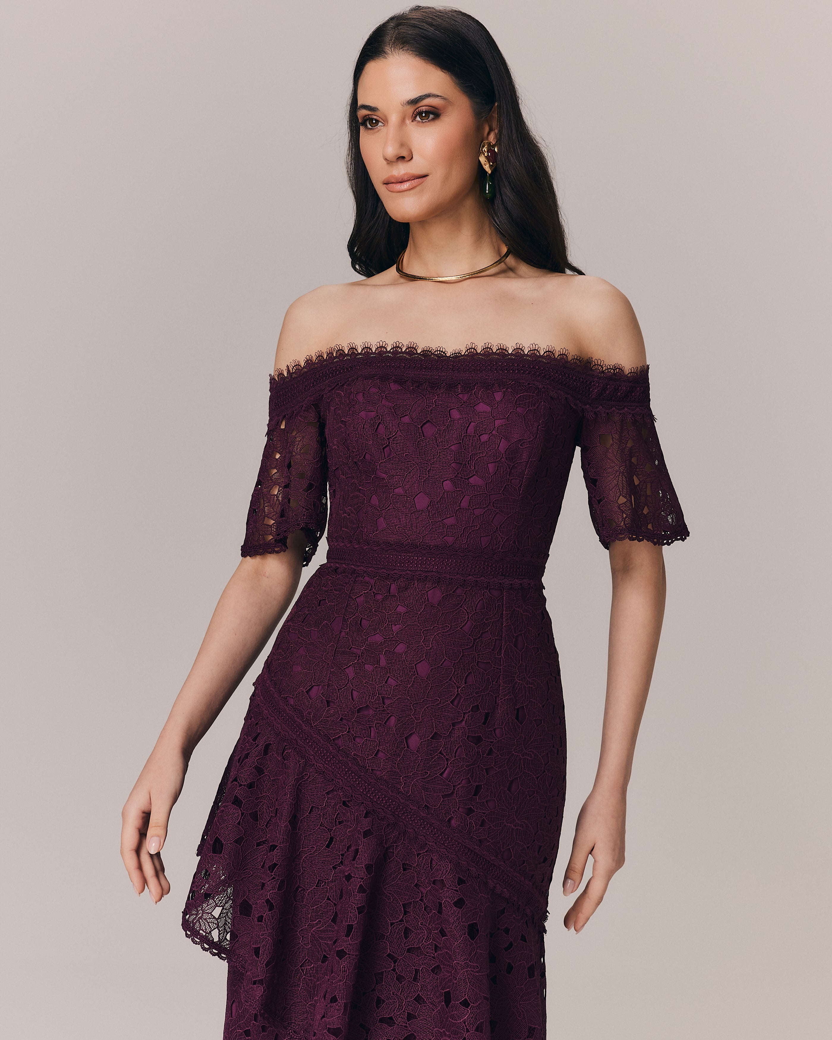 VESTIDO MIDI CLARA VINO