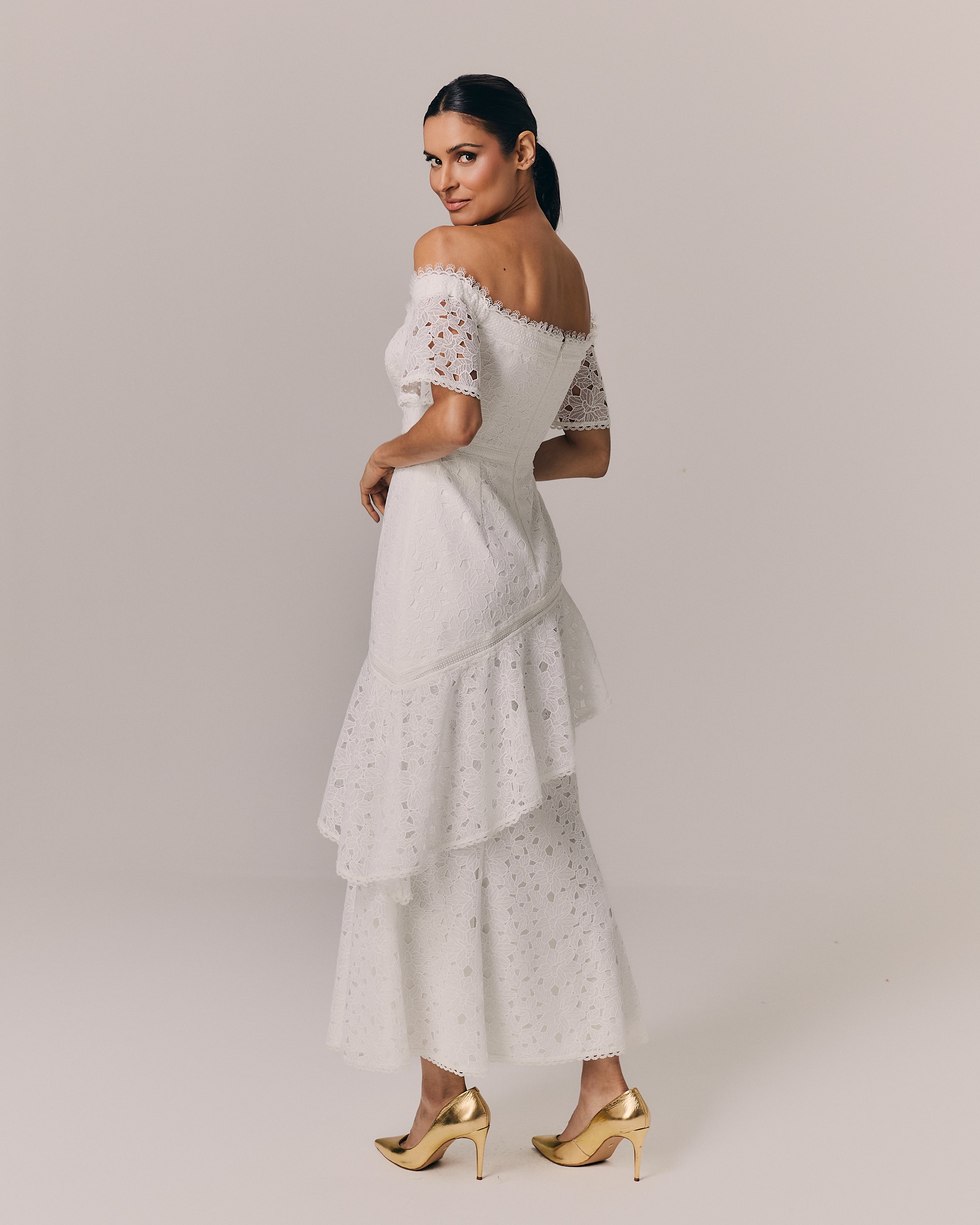 VESTIDO MIDI CLARA OFF WHITE