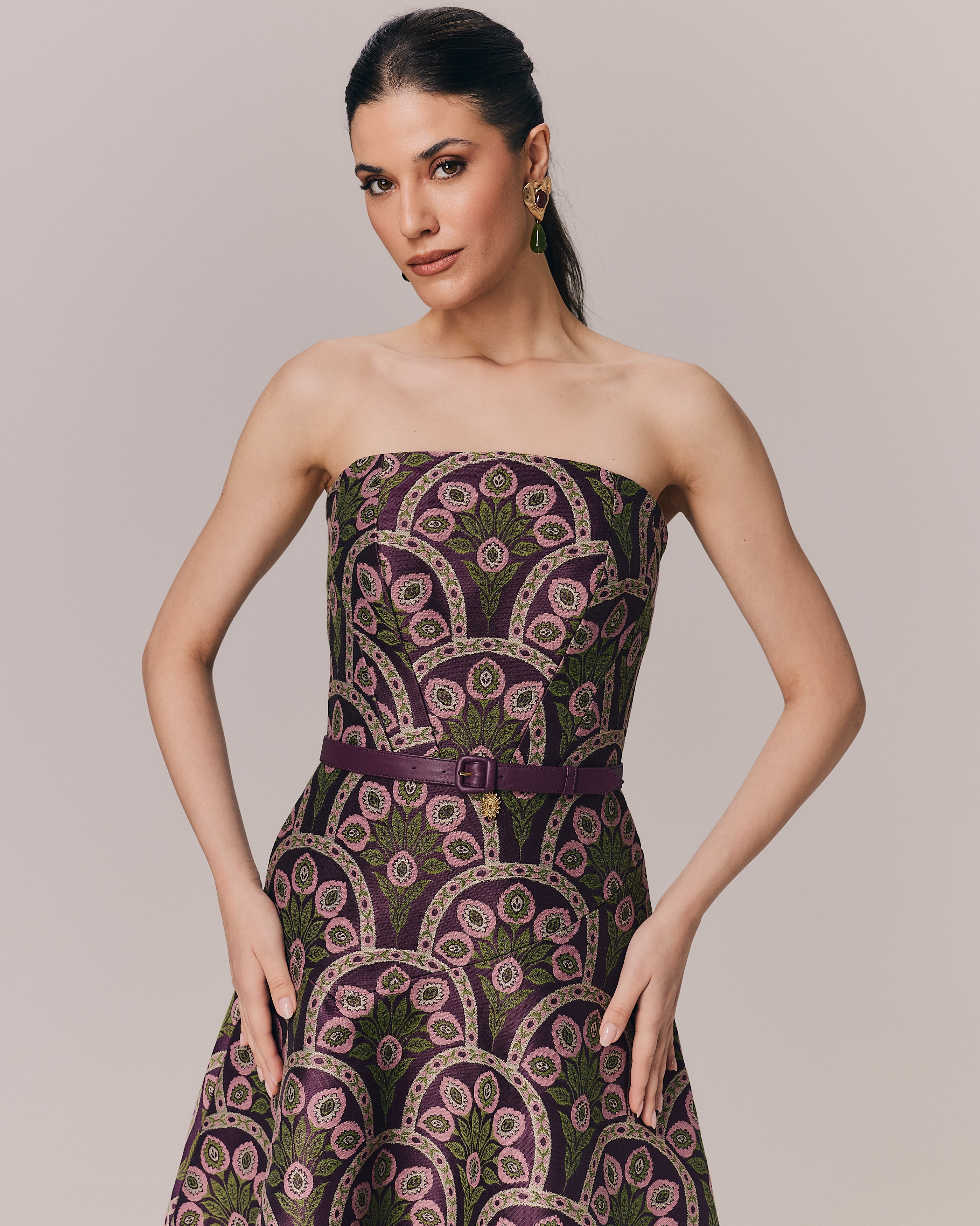 VESTIDO MIDI QUARTIER ESTAMPA SAINT GERMAIN